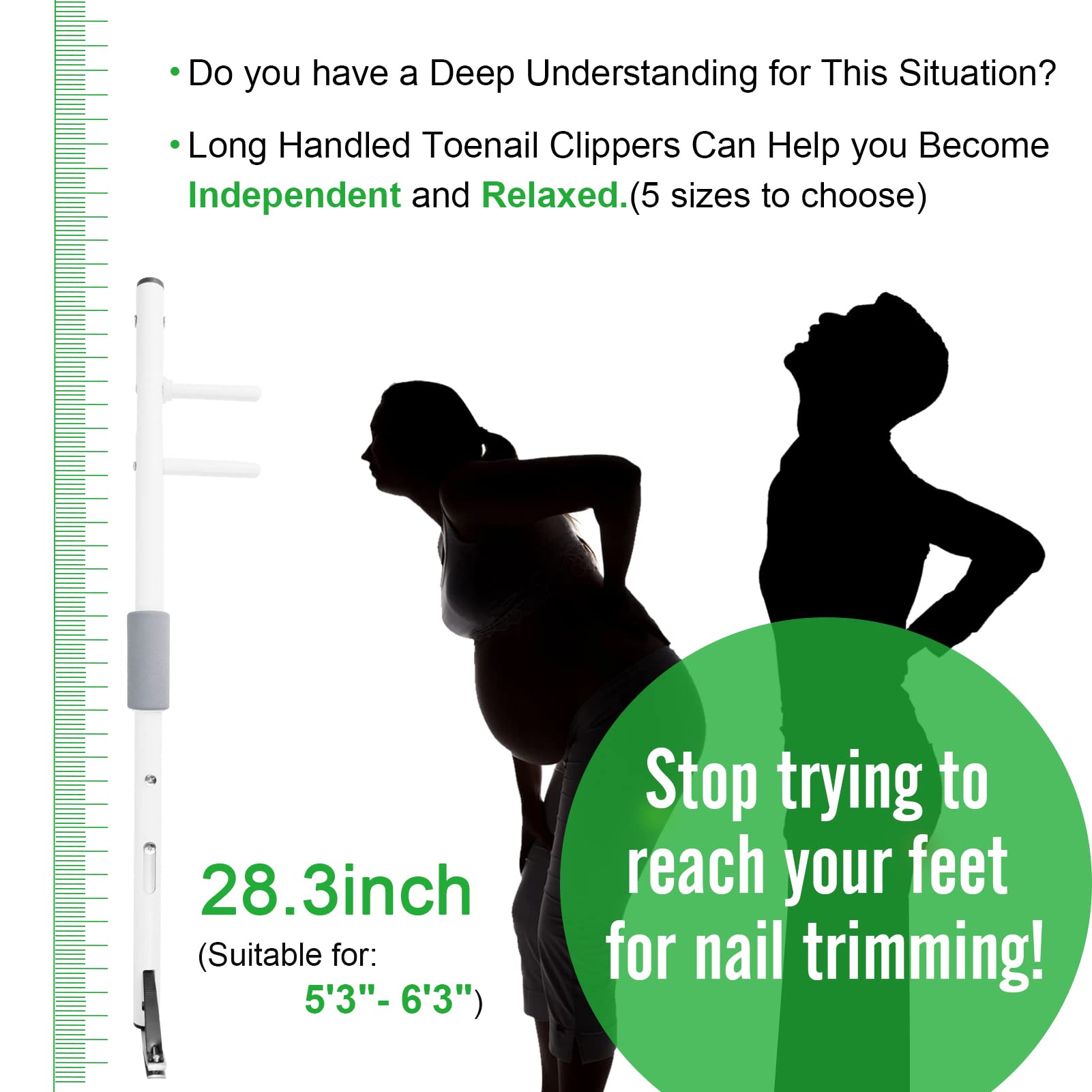 Long Handled Toenail Clippers Wide Jaw Opening, Free Bending, For Thick Nails, For The Seniors, Overweight, Disabled With Arthri