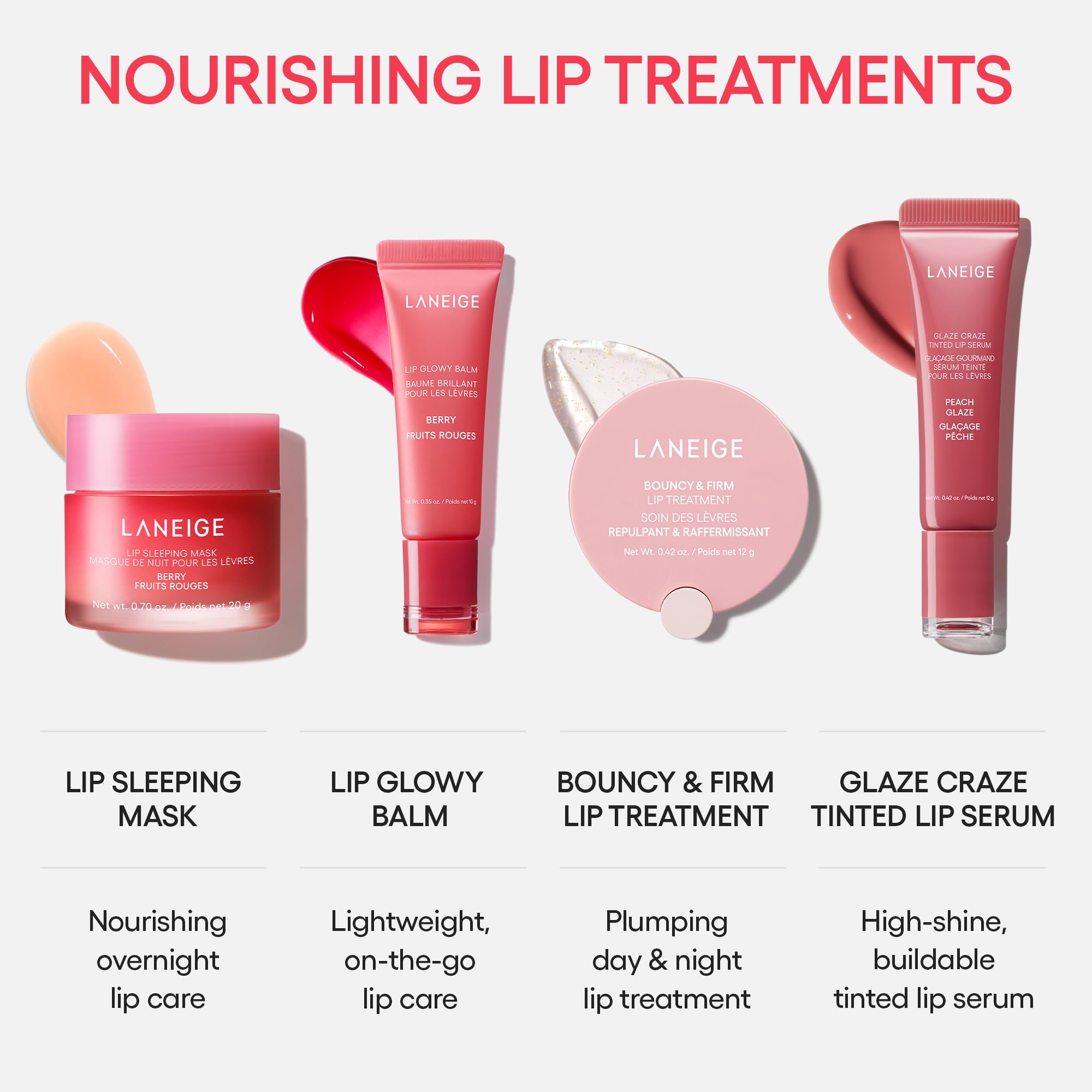 LANEIGE Glaze Craze Tinted Lip Serum Strawberry Sprinkles: Plumping, Nourishing Hydration with Polypeptide