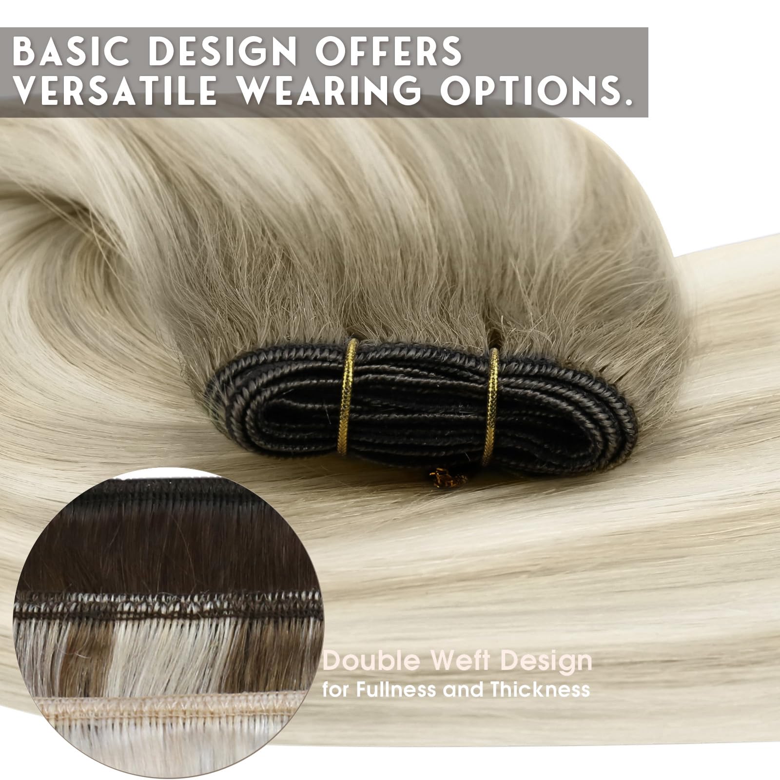 Sunny Human Hair Weft Extensions Ombre Blonde Sew In Hair Extensions Ash Blonde Roots To Platinum Blonde Highlights Weft Hair Ex