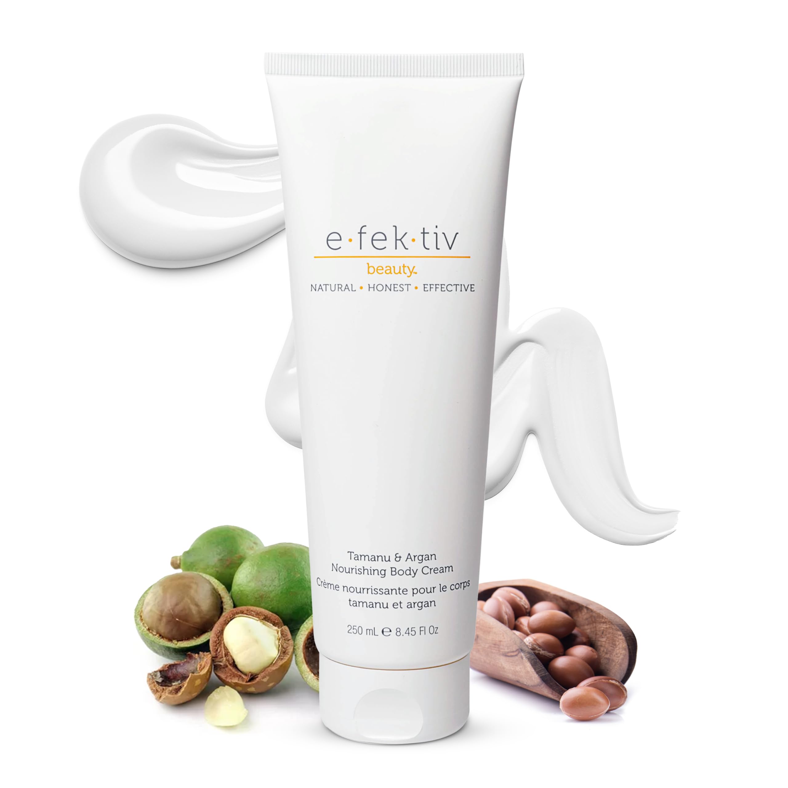 E.Fek.Tiv Beauty Tamanu And Argan Nourishing Body Cream - Deep Hydrating Moisturizer - Rejuvenates Dry And Dehydrated Skin - Veg