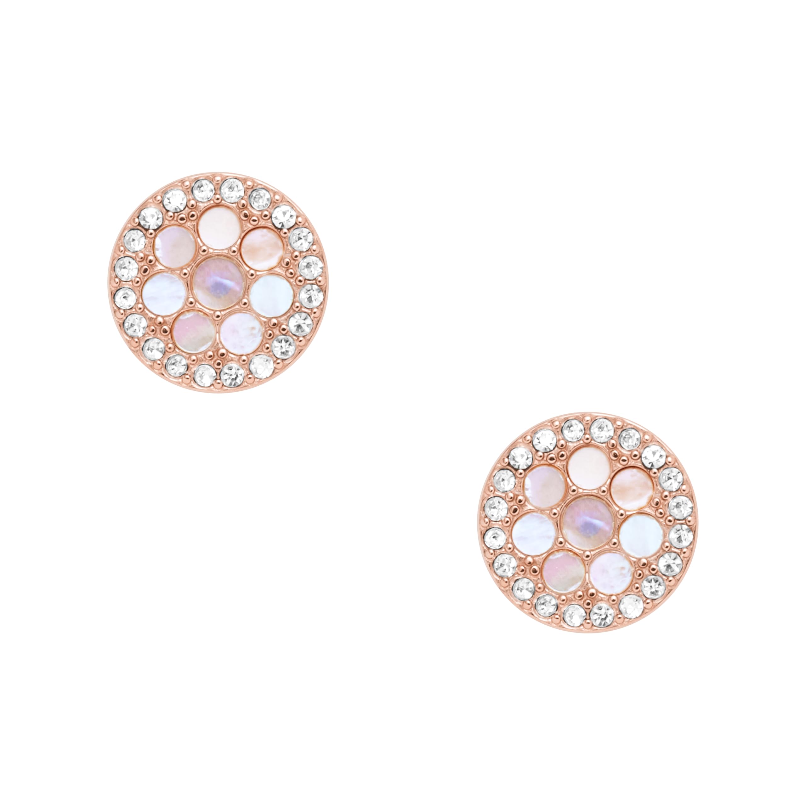 Fossil Womens Rose Gold-Tone Stud Earrings, Color: Rose Gold (Model: JF02906791)