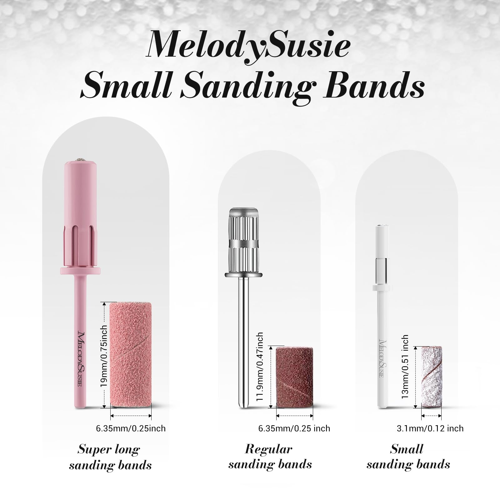 Melodysusie 120 Pcs Nail Drill Bits Small Sanding Bands For 3.1Mm Mandrel Bit, 240 Extreme Fine Grit Nail File For Acrylic Nails