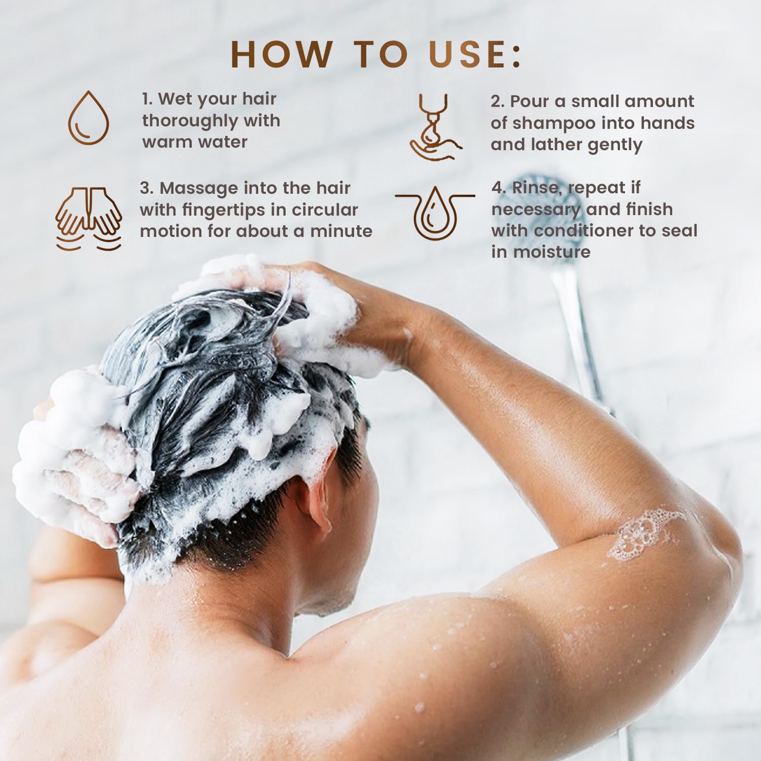 Mga Vegan Hair Shampoo - Organic Formula With Lemon Tea Tree For All Hair Types | Hair Care Product With Natural Herbal Scent |