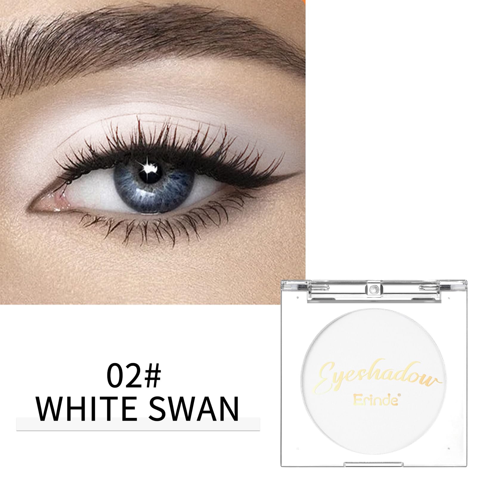 Erinde Single White Matte Eyeshadow Palette, Velvet Eye Shadow Compact Powder Primer Base Makeup, Long-Lasting Eye Makeup, Ultra