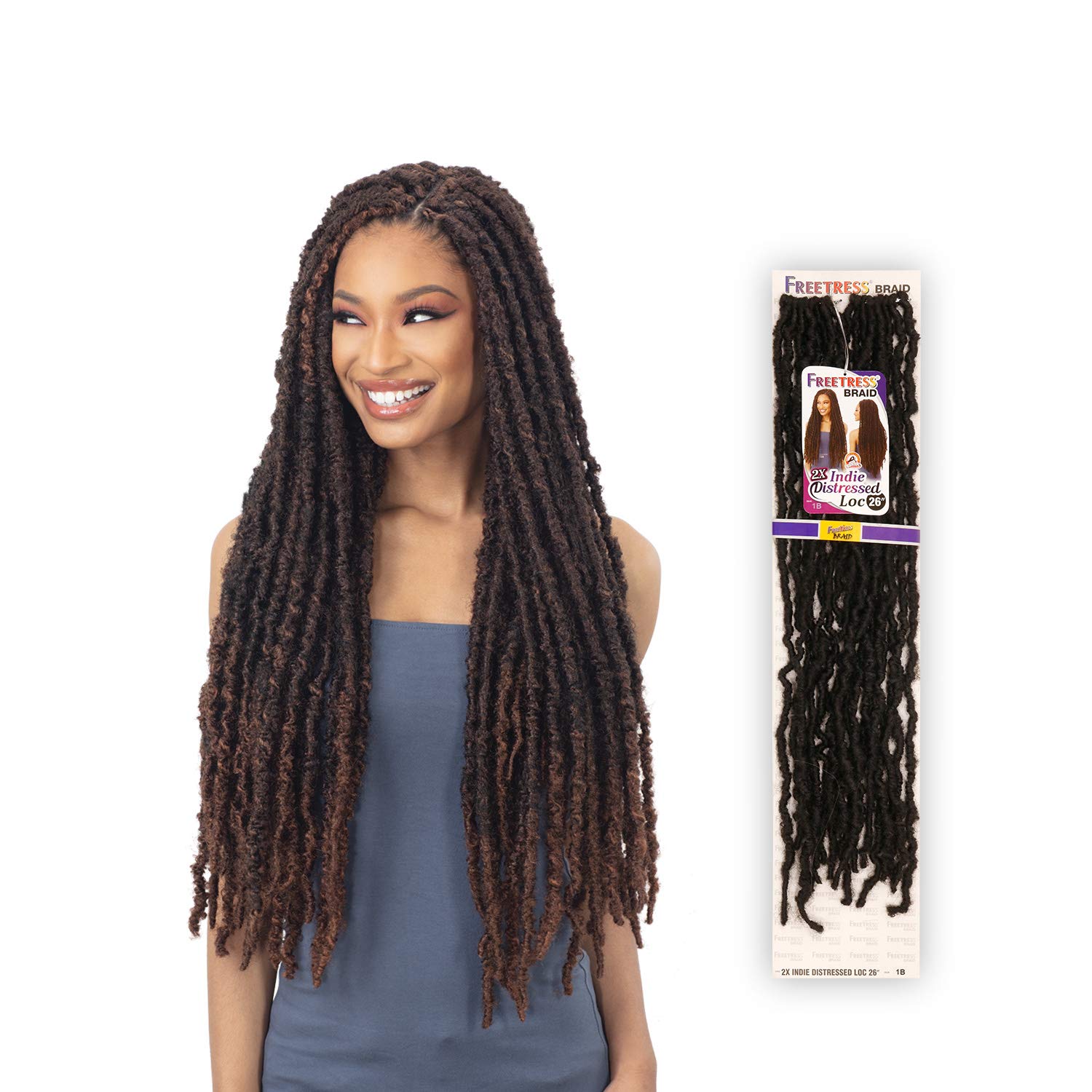 Freetress Synthetic Braid - 2X Indie Distressed Loc 26 Inch (T530)