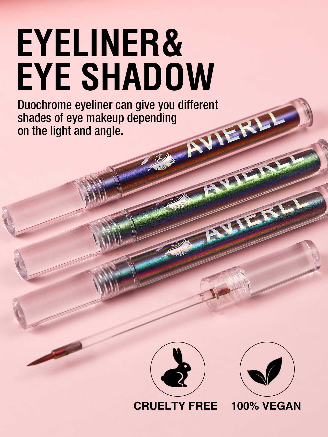 Easilydays Chameleon Liquid Glitter Thin Eyeliner, Highly Pigmented Intense Color Metallic Satin Multi-Reflective Finish Eye Lin