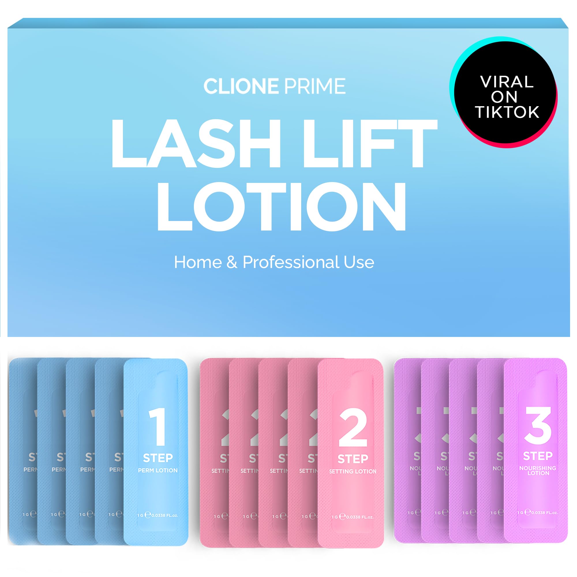 Clione Prime Lash Lift Lotion - 15 Pcs Eyebrow Lamination Eyelash Perm Home & Professional Use Eyelash Lift Lash Perm Made In Ko