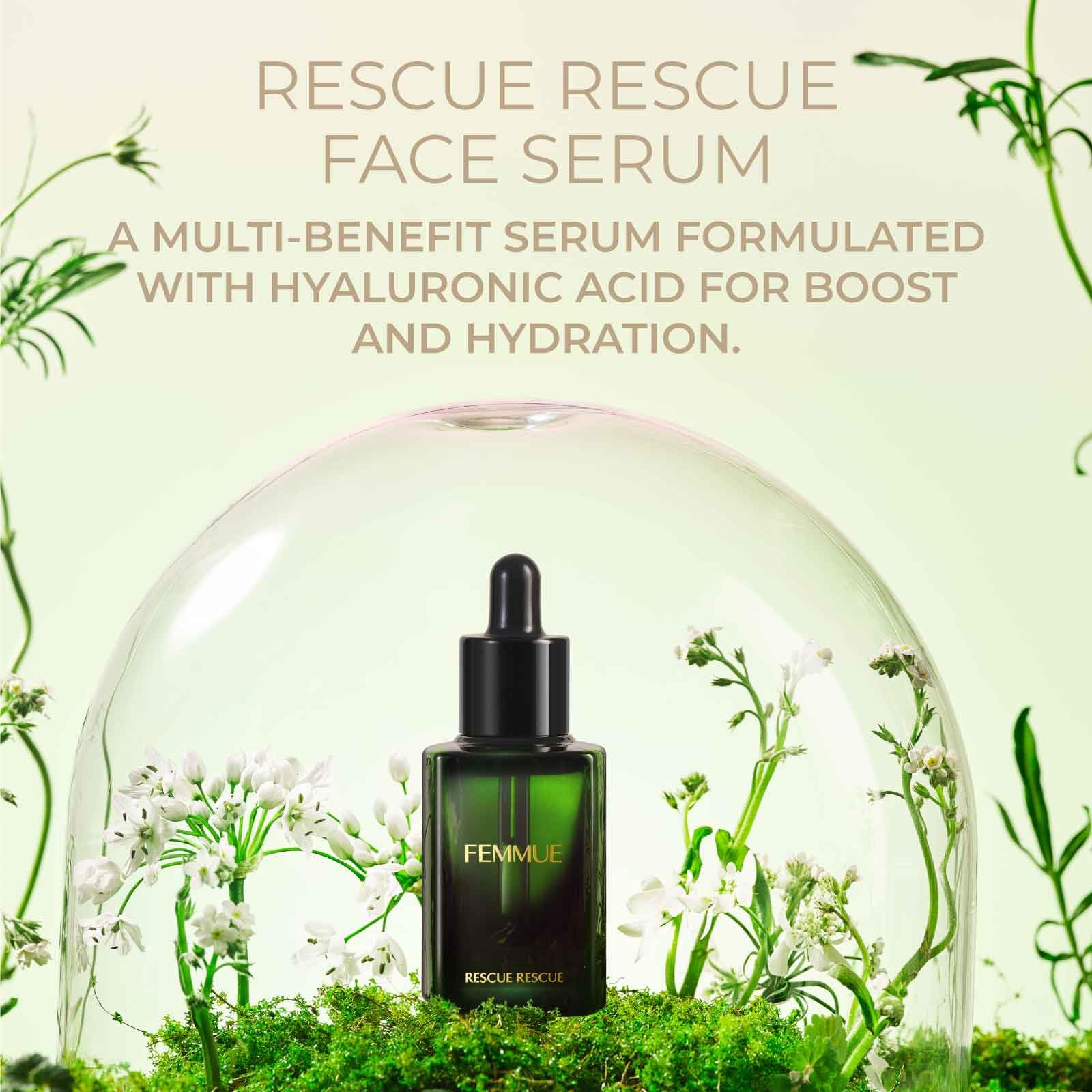 FEMMUE Rescue Rescue Hydrating Face Serum (1 oz) | Moisturizing Serum with Hyaluronic Acid | Soothing, Deeply Hydrate Skin | Kor