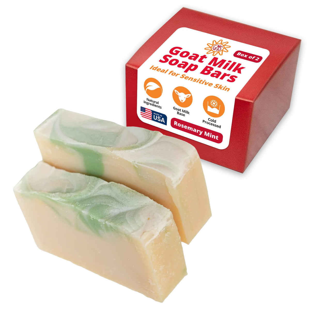 Goat Milk Stuff ROSEMARY MINT Goat Milk Soap - Natural Soap Bar, Gifts for Men and Women, Gentle for both Face and Body, Handmad