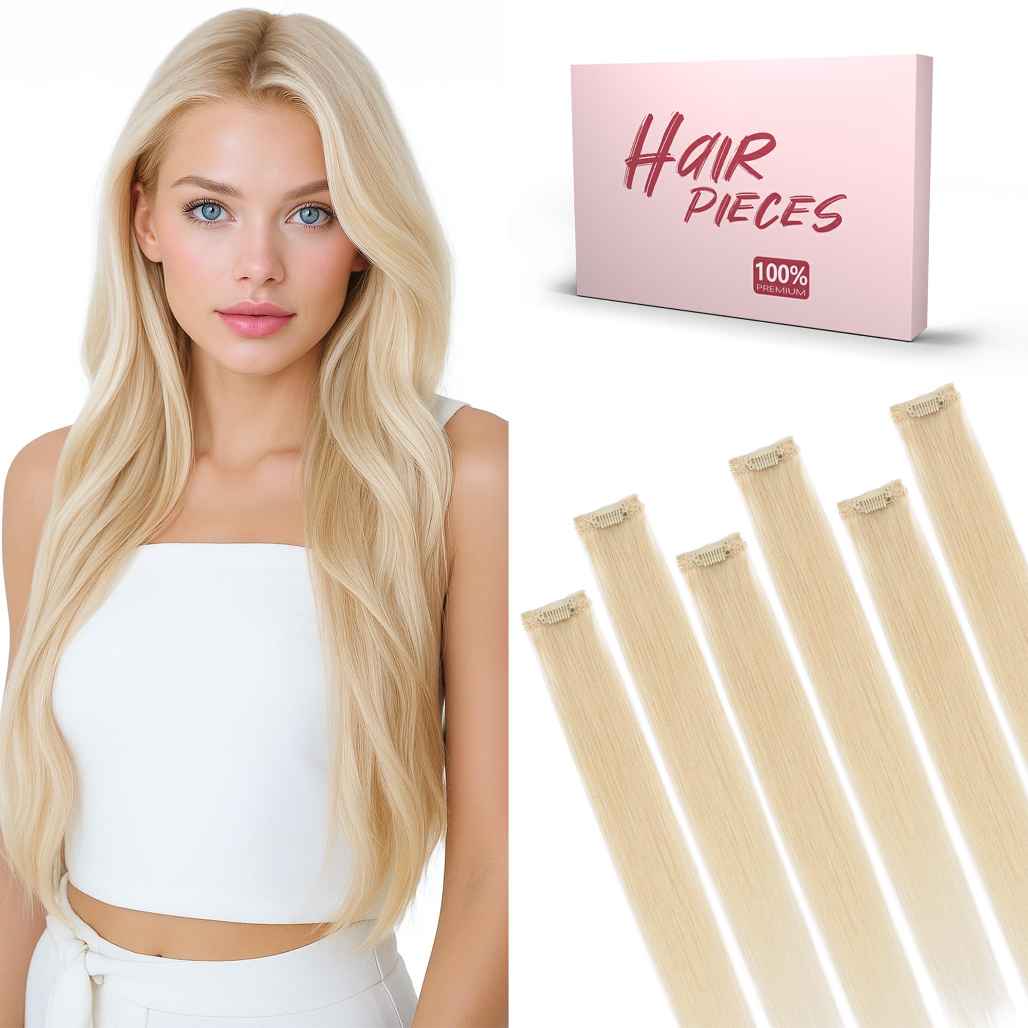 SEGO Single Clip In Hair Extensions Real Human Hair 6 Pcs Individual Clip Ins Remy Straight Soft Seamless Hairpieces for Women /