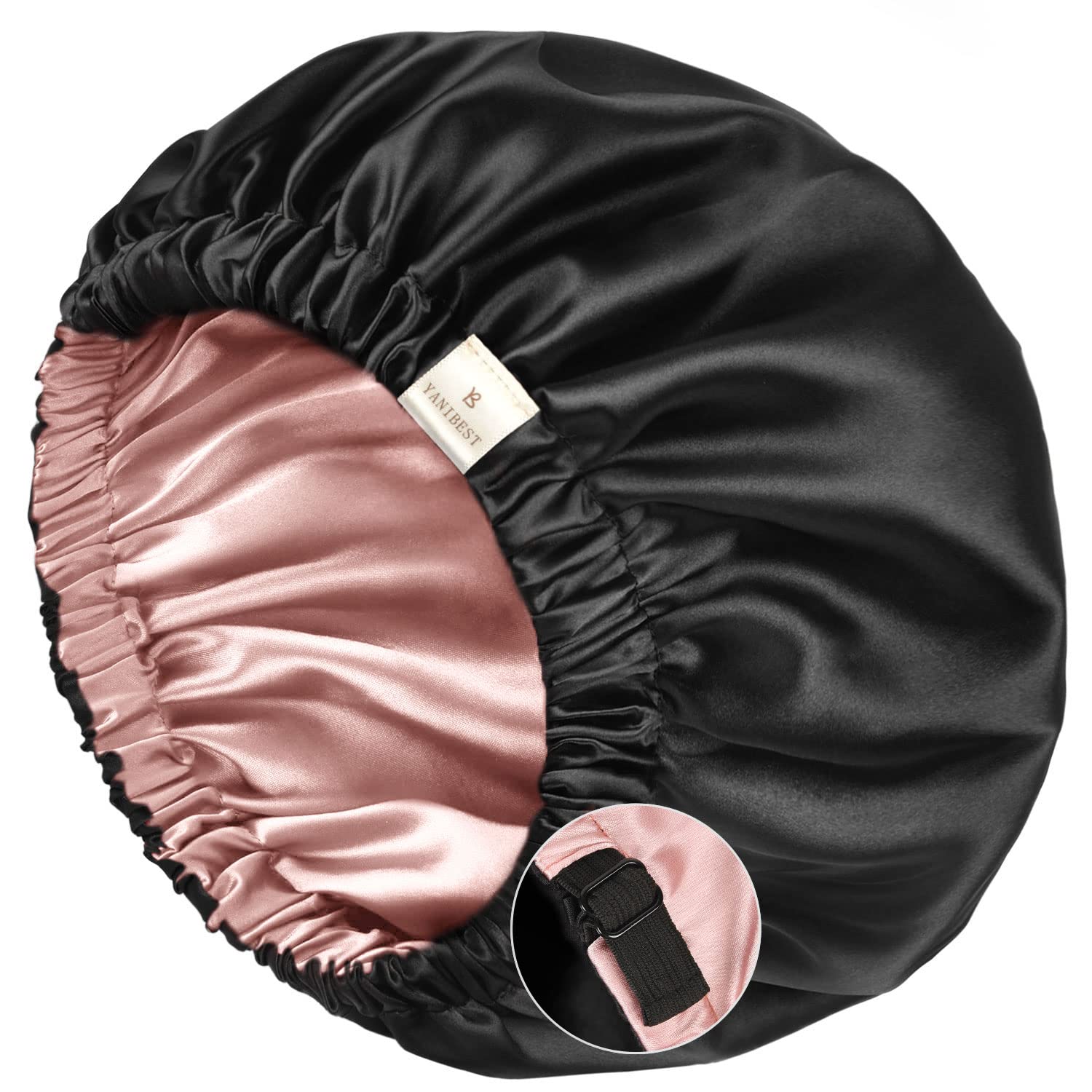 YANIBEST Silk Bonnet for Sleeping Satin Bonnet Hair Bonnets for Black Women and Men Double Layer Ajustable Bonnet for Curly Brai
