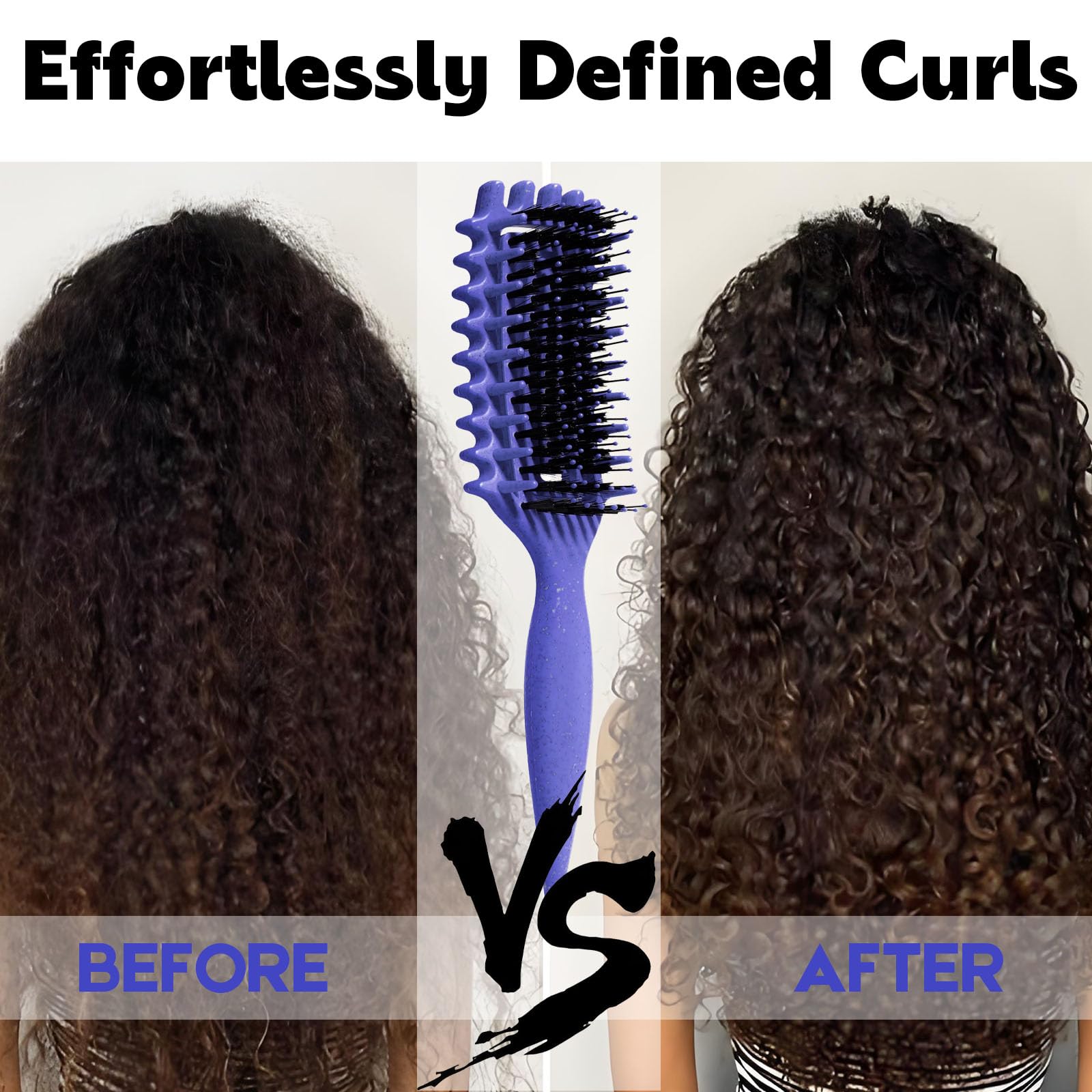 Curly Hair Brush Candybrush Curl Defining Brush for Detangling Shaping and Defining Curls for Women, Men, Wet & Dry Hair (Purple