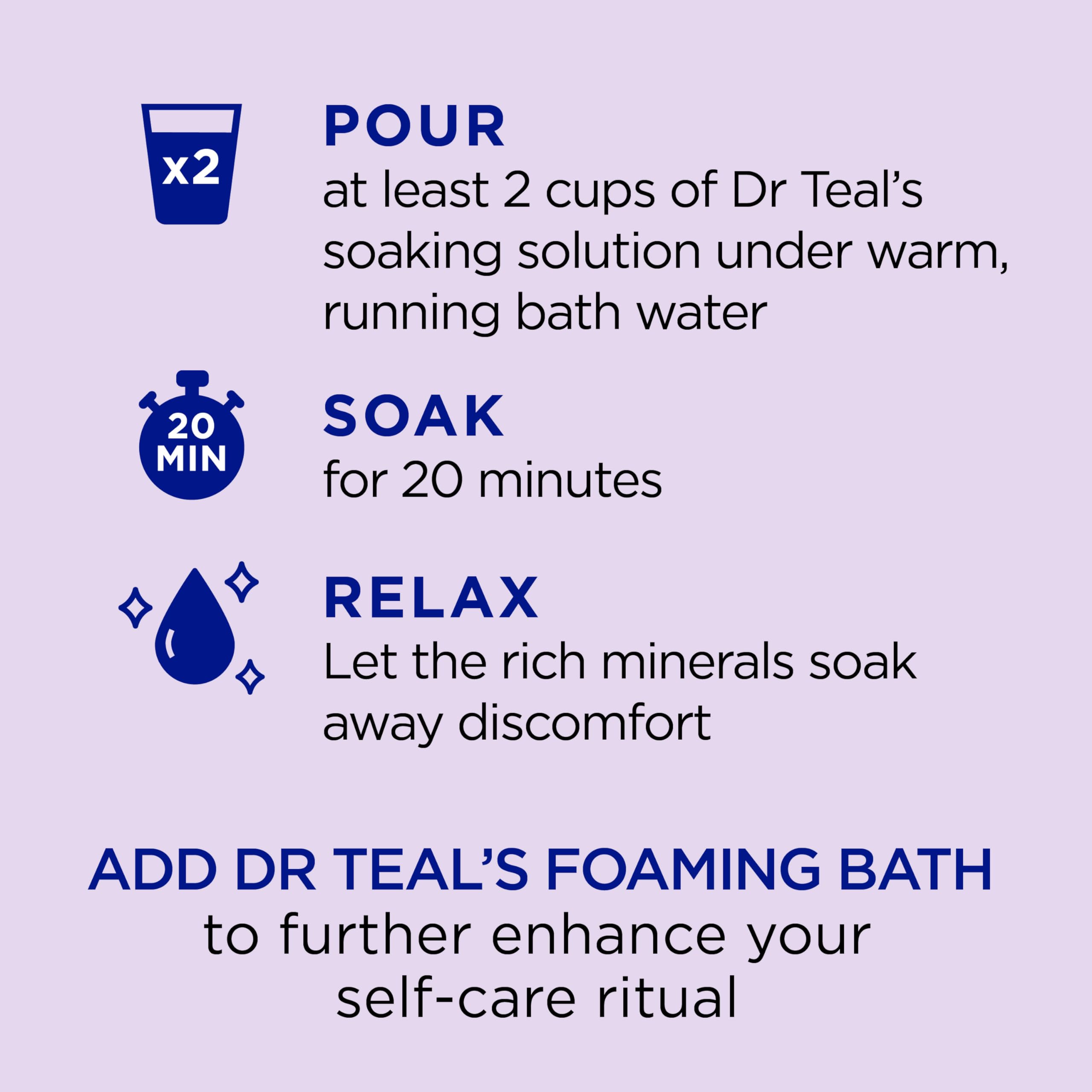 Dr Teal'S Epsom Salt Magnesium Soak And Foaming Bath, Soothe & Sleep With Lavender Essential Oils, Duo Pack