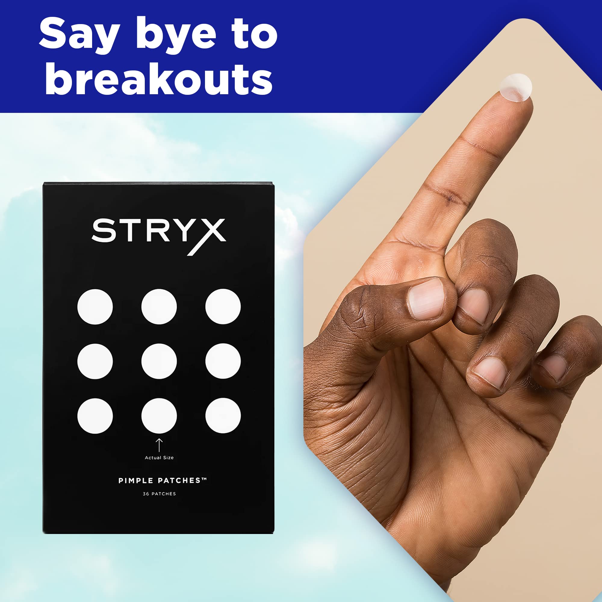 Stryx Hydrocolloid Acne Pimple Patches for Men - Great for Breakouts, Zits, Blemishes, Whiteheads, & Reducing Redness - Designed