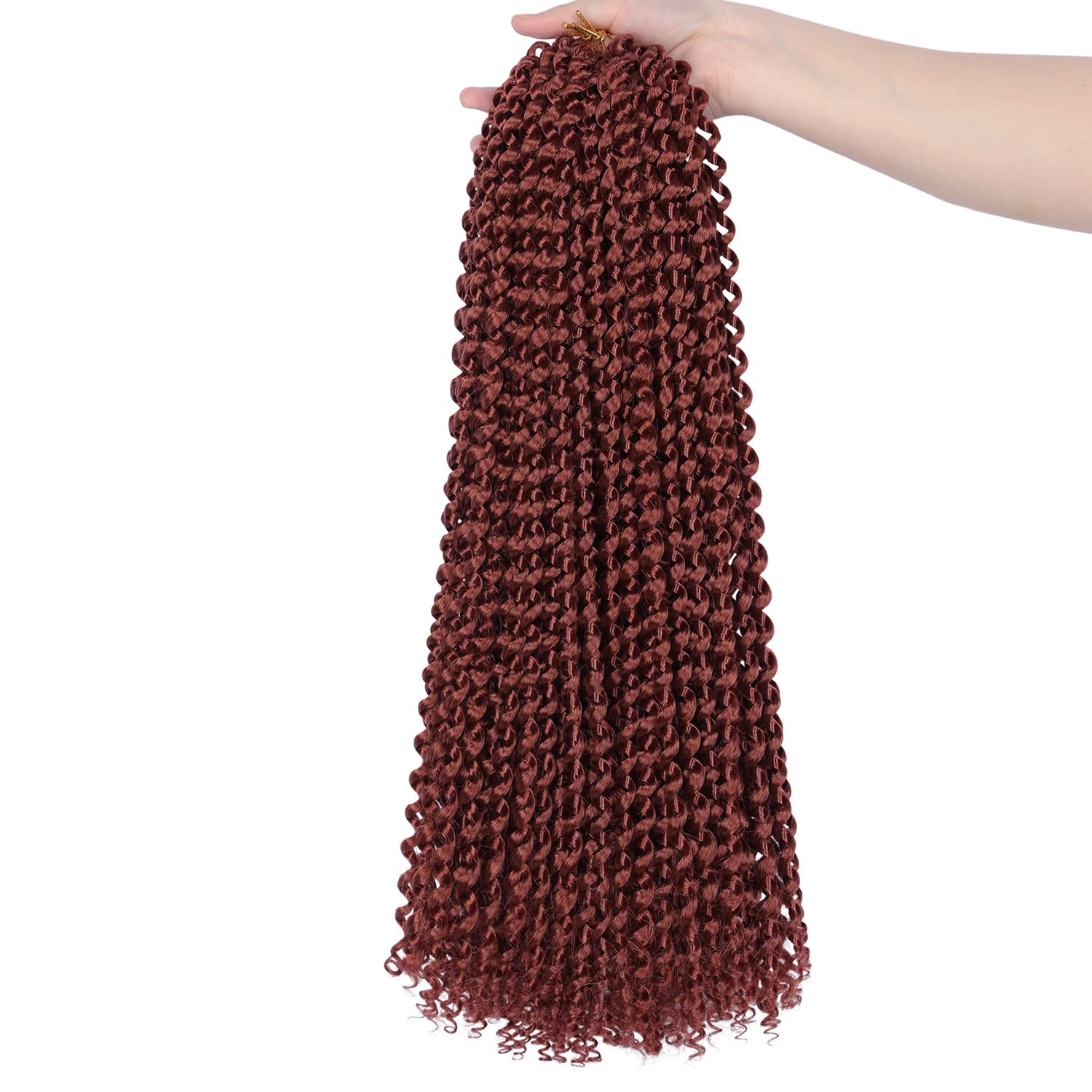 Copper Red Passion Twist Hair, 350# Water Wave Crochet Hair 30 Inch Passion Twist Crochet Hair Long Bohemian Synthetic Passion T