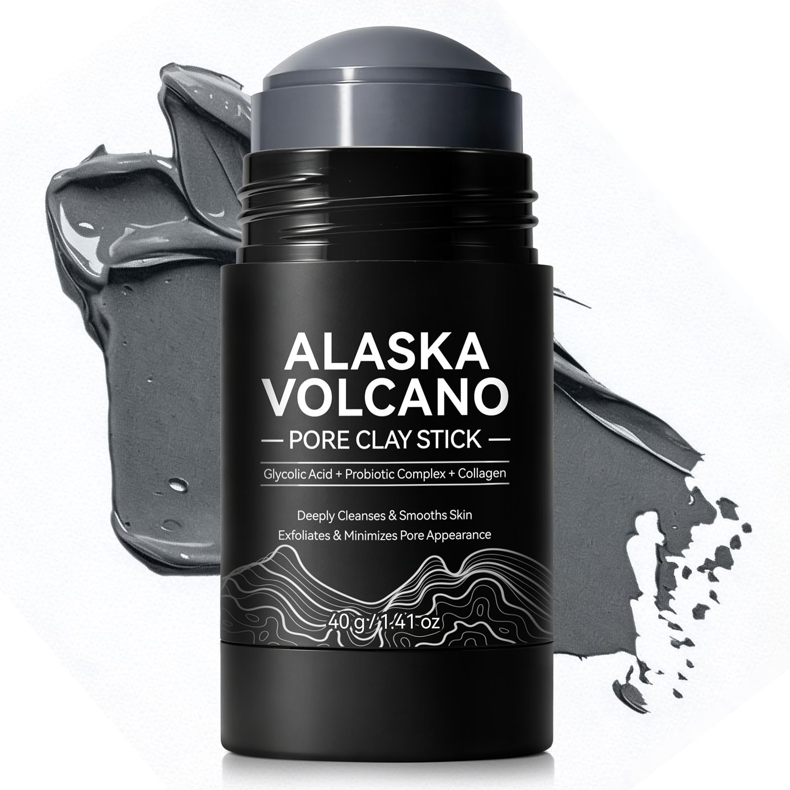 Alaska Volcano Clay Mask Stick for Pore Deep Cleansing Blackhead Remover & Excess Oil Control Facial Mask Gentle Exfoliating Mud