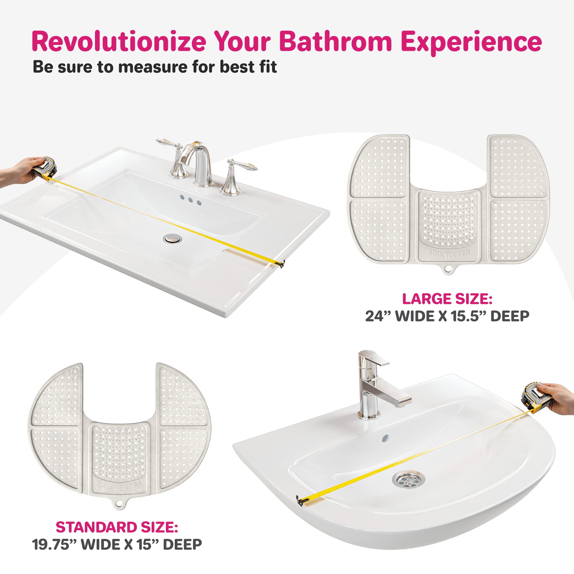 Sink Topper - Compact Foldable With Hanging Loop, Silicone Beauty Makeup Brush Cleaning Mat, Heat Resistant For Beauty Tools, Ba
