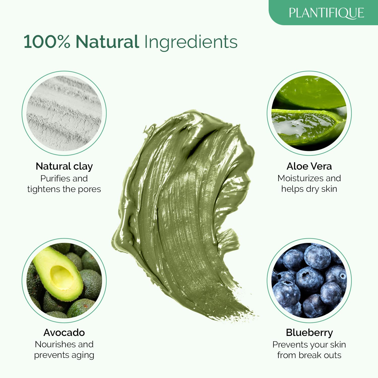 Plantifique Korean Skin Care Detox Face Mask With Avocado & Superfoods - Hydrating Clay Mud Mask Dermatologist Tested For Face A