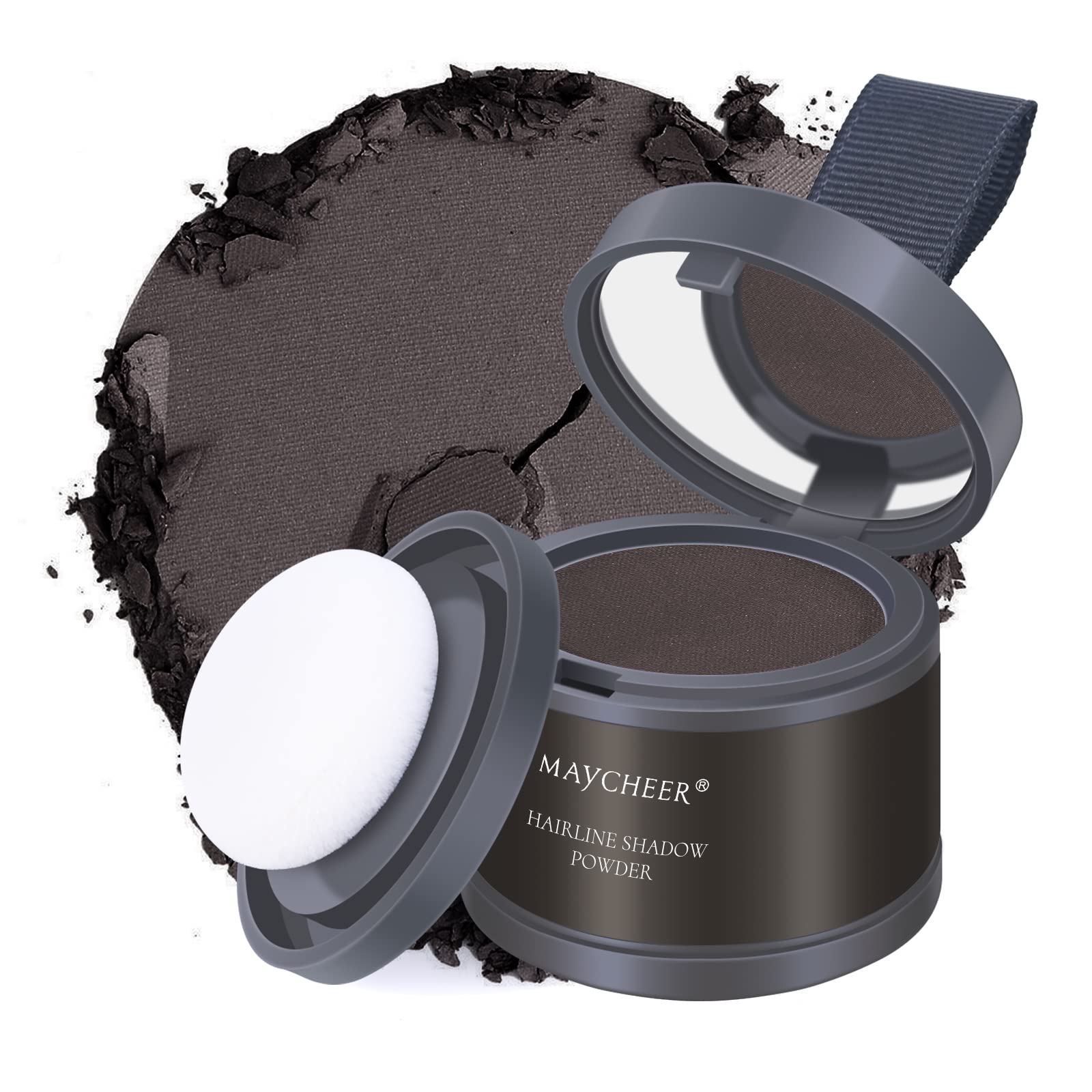 Freeorr Root Touch Up Powder - Hairline Shadow For Thinning Hair, Gray Coverage For Women And Men - Dark Maroon