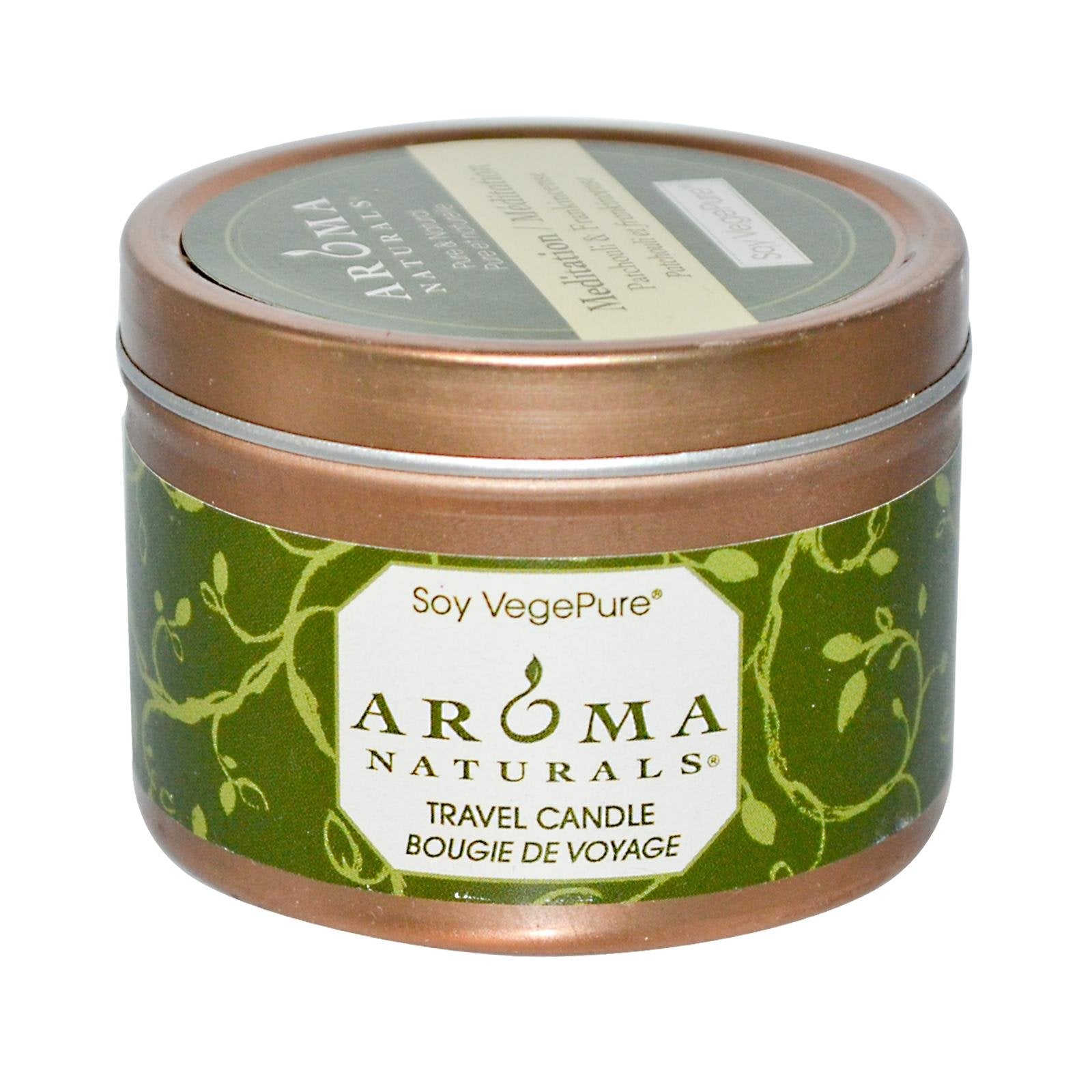 Travel Tins Candle Meditation White Aroma Naturals 1 Container