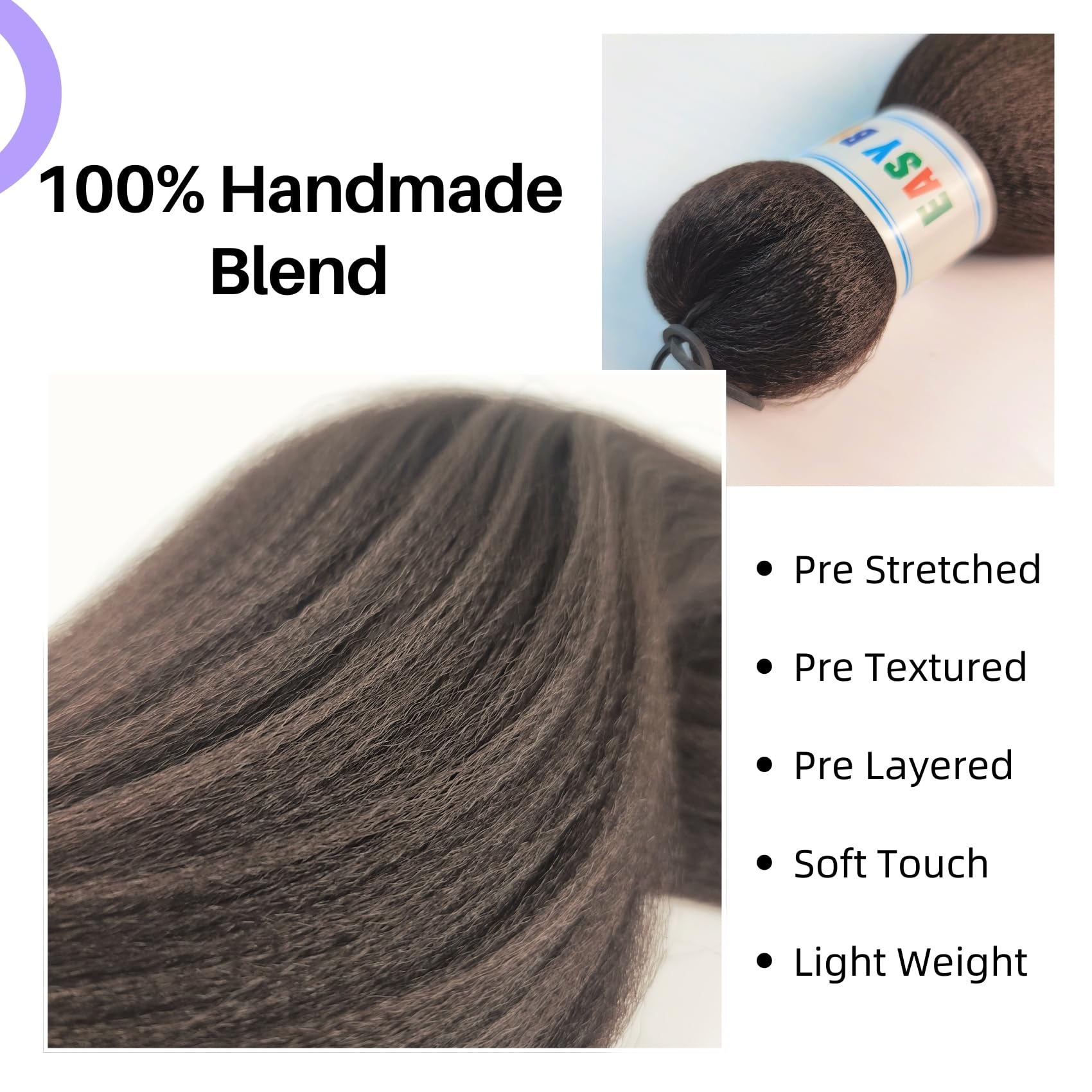 Brown Braiding Hair Pre Stretched 16Inch 4# Synthetic Kids Braid in Hair Extension for Braiding