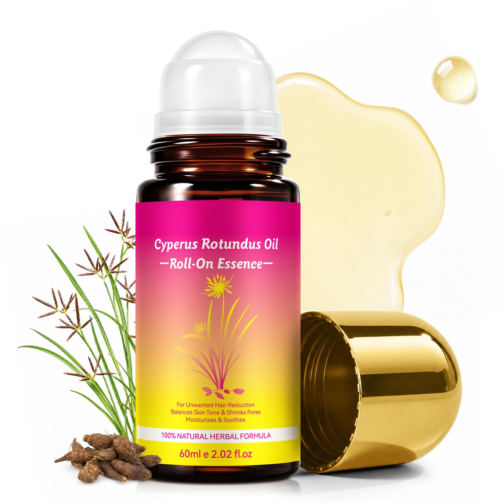 Cyperus Rotundus Oil RollOn, Post Hair Removal Skin Care, 2.02 Fl Oz
