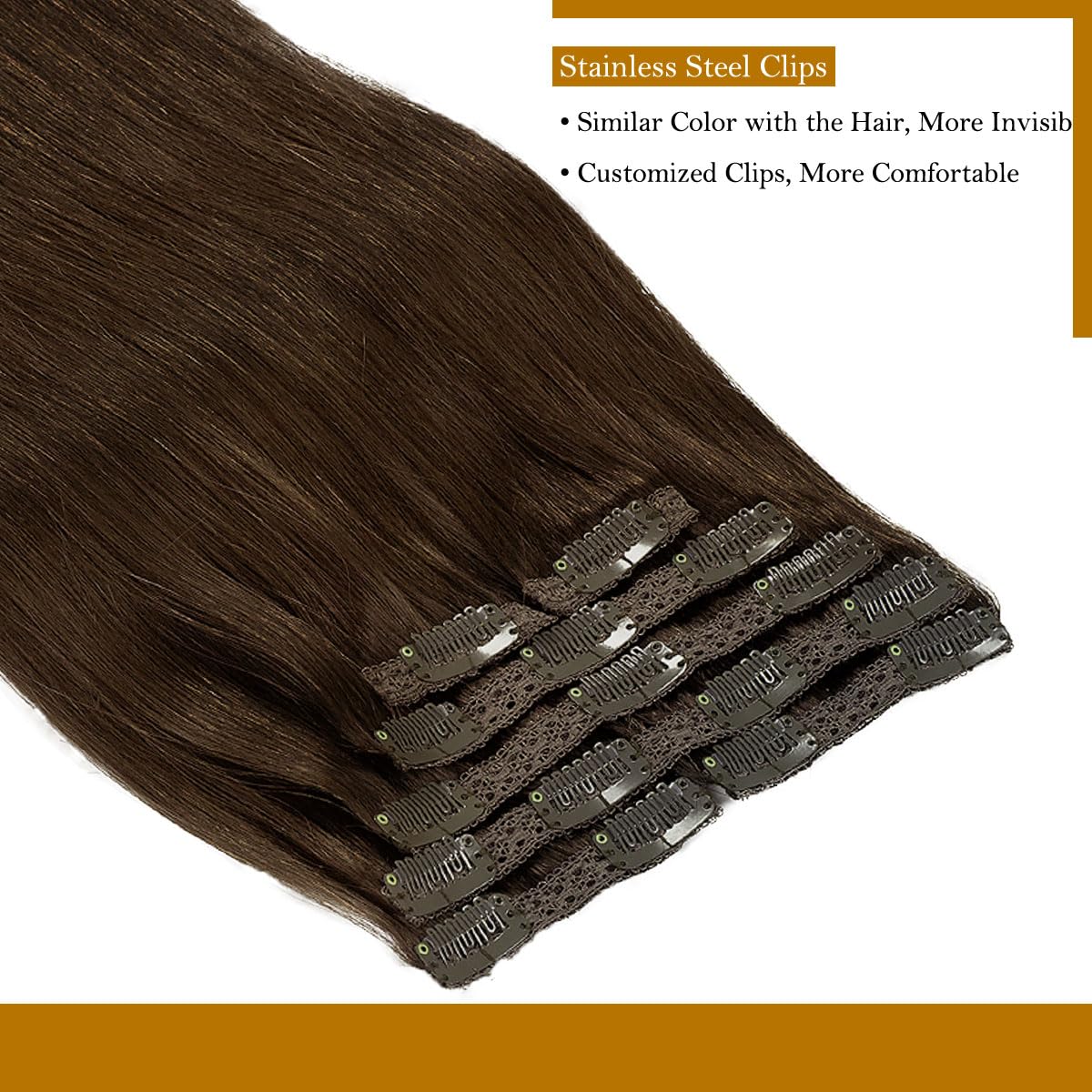Loxxy Clip In Hair Extensions Human Hair Brown Real Human Hair Clip In Extensions Light Dark Brown Invisible Clip Ins Real Remy