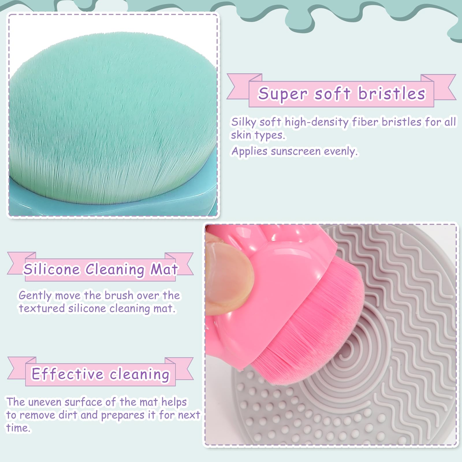 2 Pack Kids Sunscreen Applicator,Sunblock Buddy Brush With Protective Case,Sun Lotion Applicator Sun Cream Brush Set With Brush