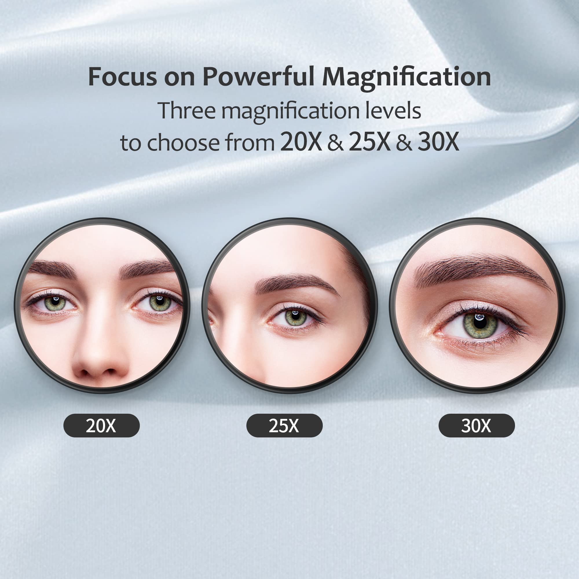Miyadiva 30X Magnifying Mirror, Small Magnifying Mirror With Suction Cup And Tweezers, As A Travel Mganifying Mirror, Compact Mi