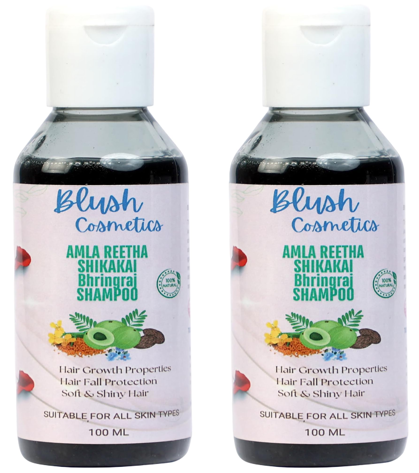 Blush Cosmetics Amla Reetha Shikakai Bhringraj Shampoo For Hair Growth & Hair Fall Control | Herbal Ayurvedic Shampoo With Onion