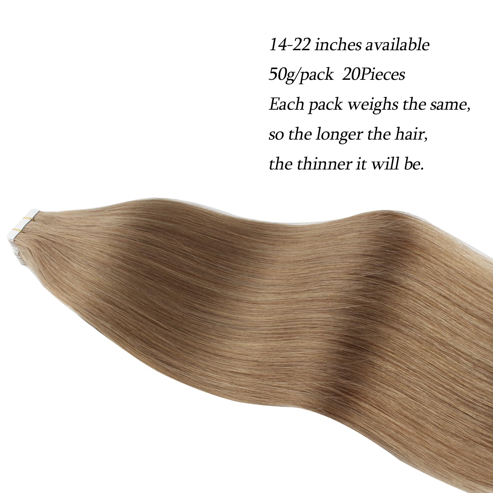 Abh Amazingbeauty Hair Semi-Permanent Pre-Taped Tape In Hair Extensions Real Remy Human Hair Skin Weft Tape In Extensions Chestn