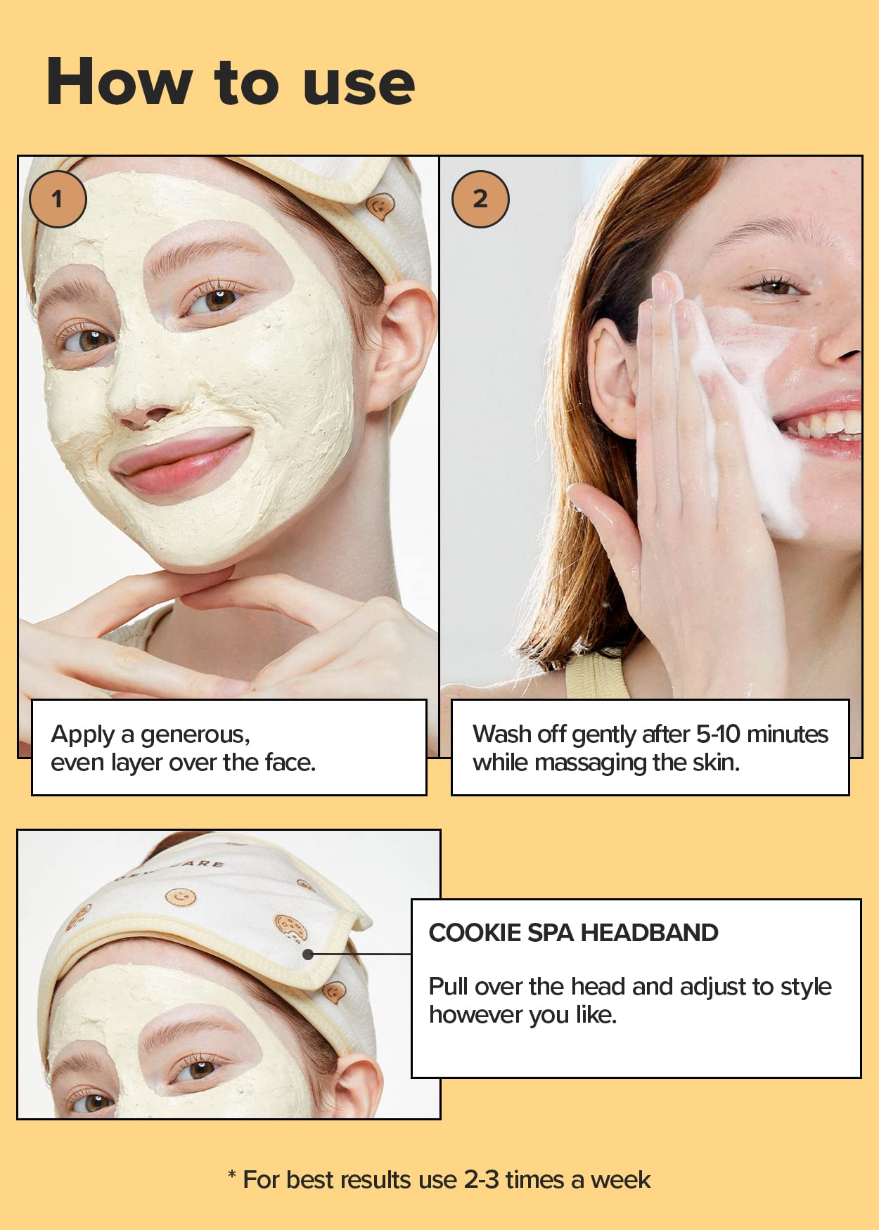 I Dew Care Wash-Off Face Mask And Headband Gift Set - How Dough I Look | Hydrating, Purifying For Dry Skin With Cocoa Seed Butte