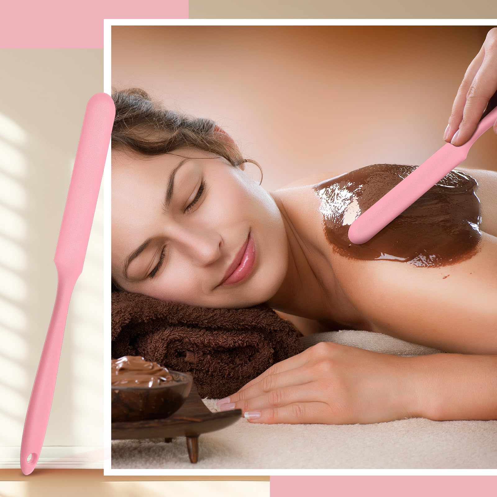 Patelai Non Stick Wax Spatulas Silicone Waxing Sticks Waxing Applicator Hair Removal Large Reusable Scraper Large Area Hard Wax