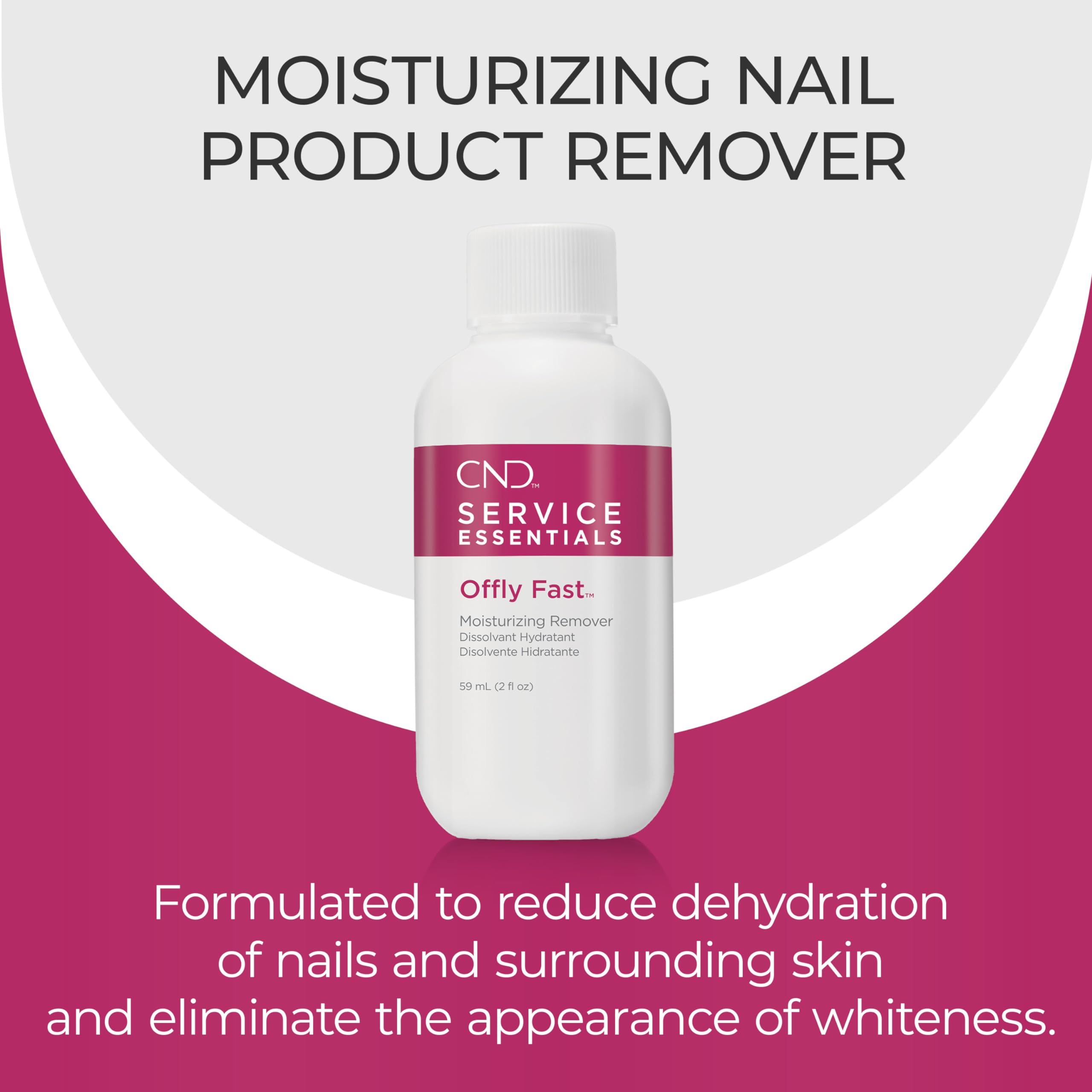 CND Offly Fast Moisturizing Remover with Macadamia & Vitamin E Oils, 2.0 Fl Oz - Safely Removes CND Shellac & Vinylux Polish, Clear