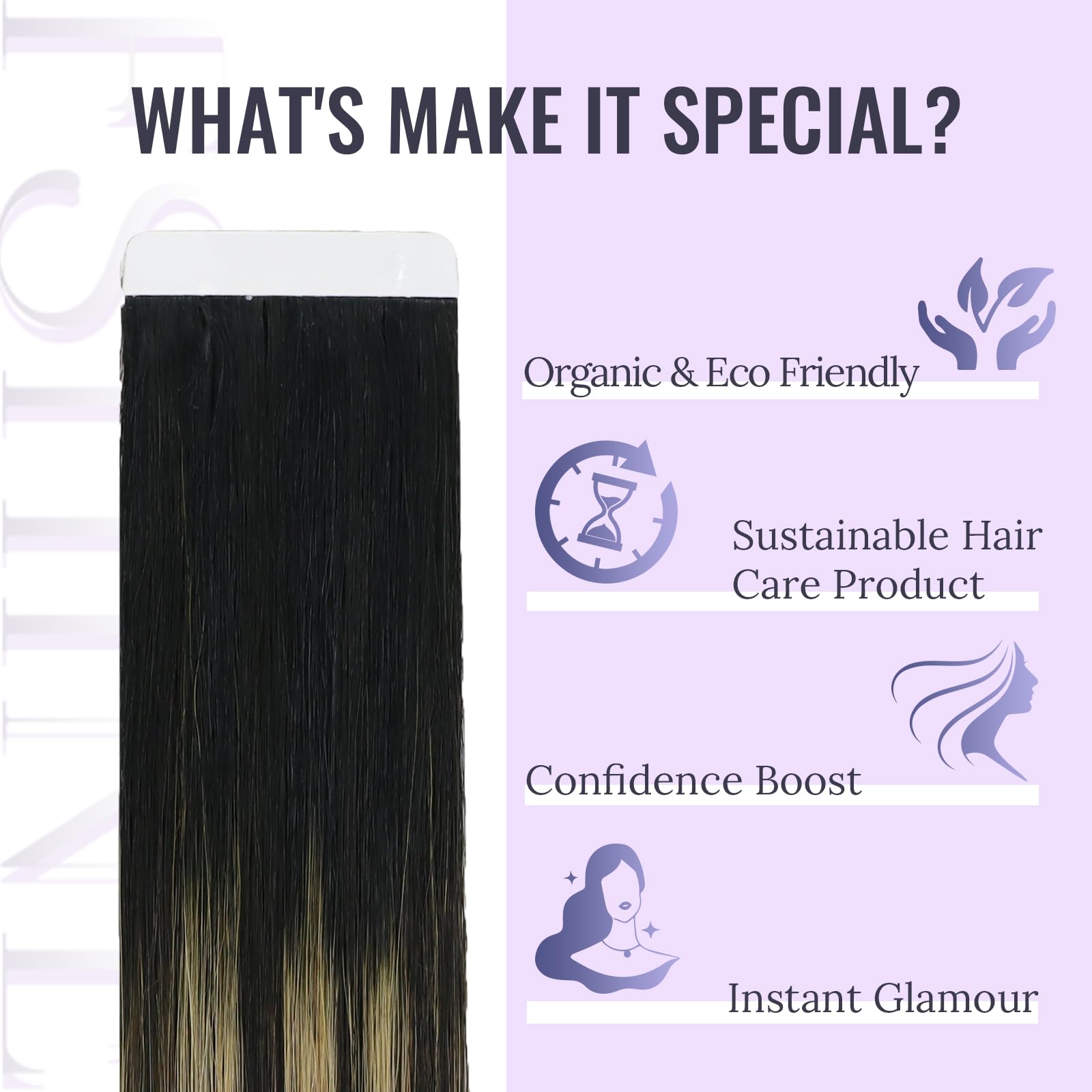 Fshine Balayage Tape In Human Hair Extensions 16 Inch Off Black Fading To Caramel Brown And Black Hair Extensions Tape In Human
