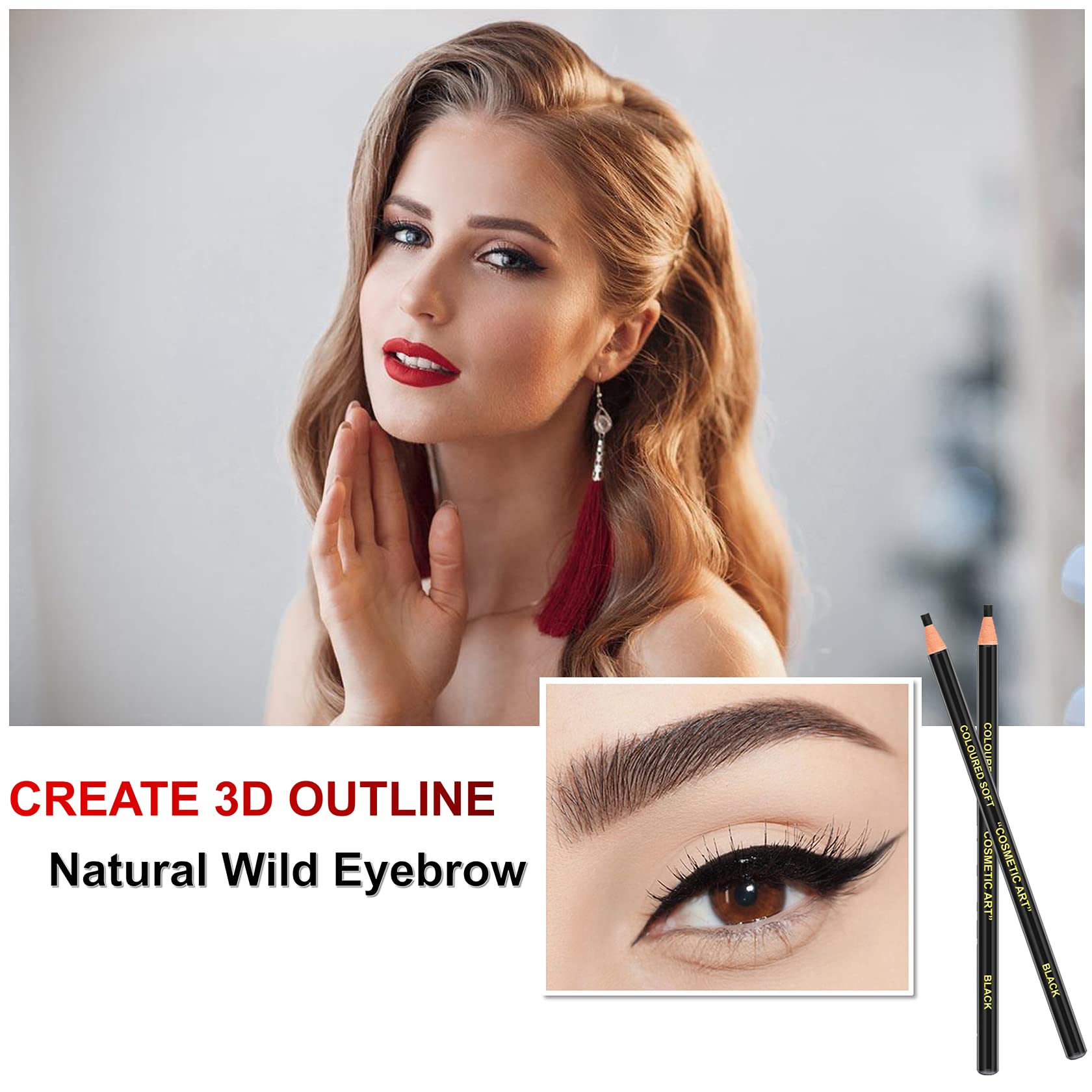 Awccxmym Eyebrows Pencil Microblading Eyebrow Pen Supplies Pull Cord Peel-Off Brow Pencil Create Long-Lasting Clear Wild Eyebrow