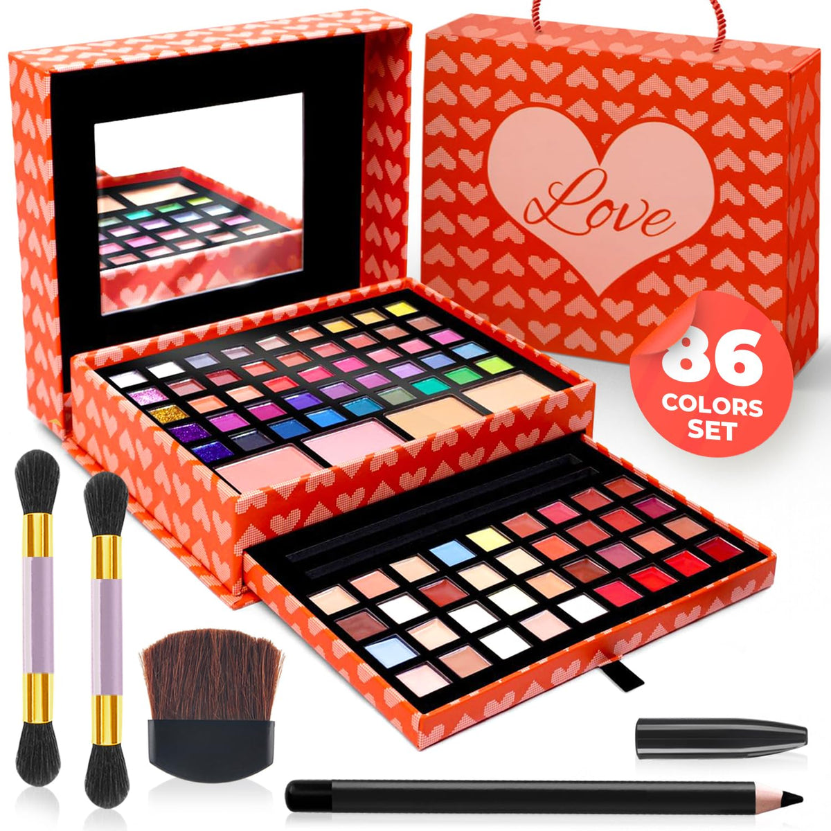 Toysical 2-Tier Makeup for Teens 10-12 - Kids Makeup Kit for Girl - Real, Washable, for Teen Girls or Women - Non Toxic Gift Set