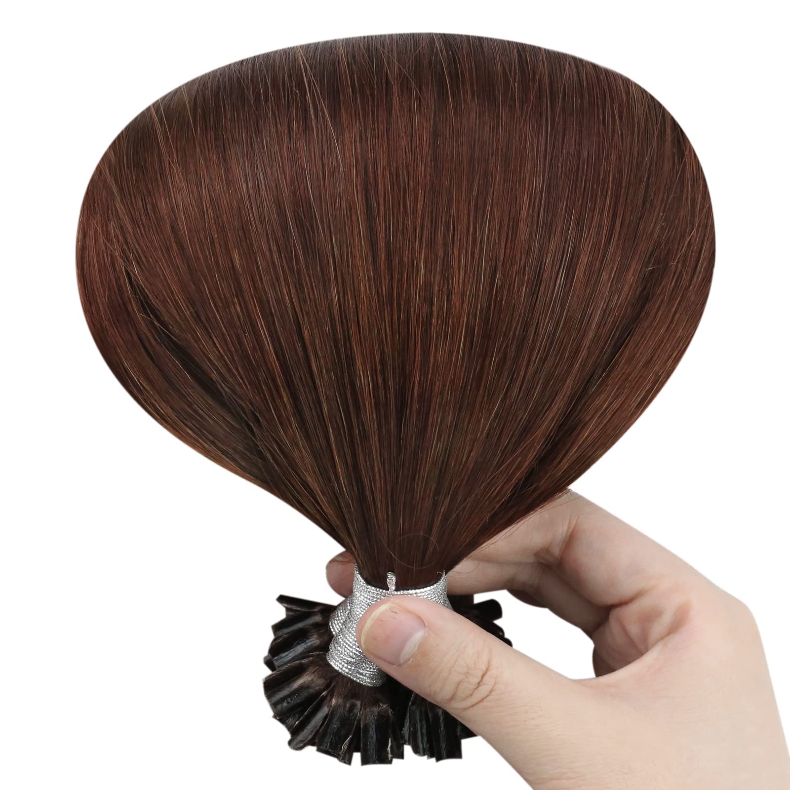 [Short]Sunny Utip Hair Extensions Human Hair Auburn U Tip Hair Extensions Human Hair Dark Auburn Fusion Hair Extensions Human Ha