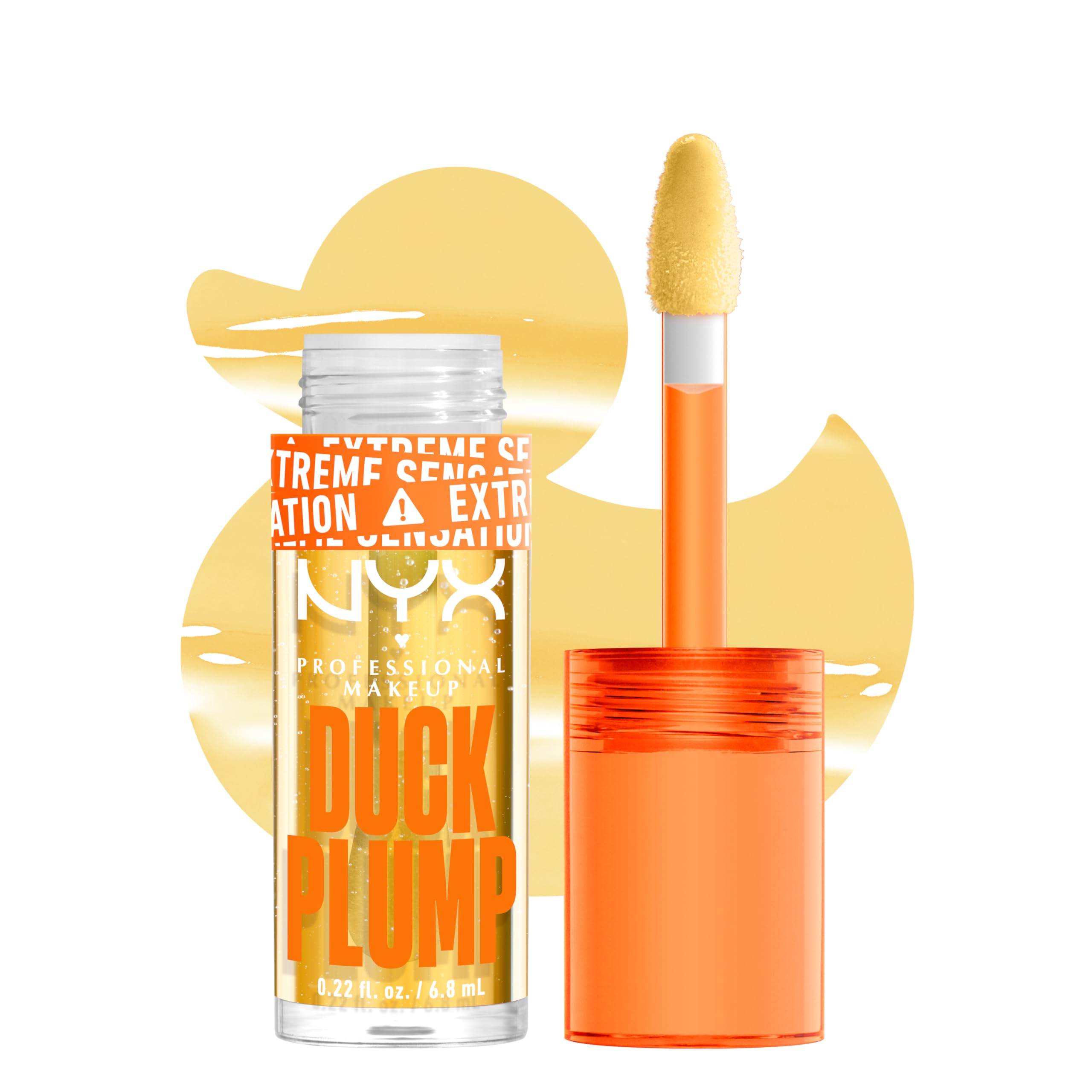 NYX PROFESSIONAL MAKEUP Duck Plump High Pigment Plumping Lip Gloss with Spicy Ginger, Vegan Lip Makeup - Clearly Spicy (Clear)