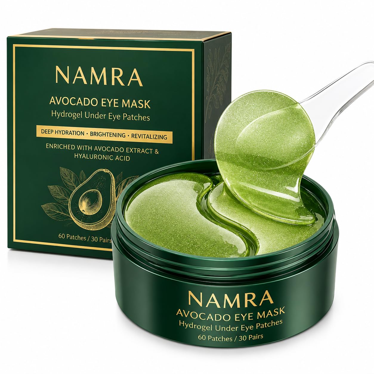 Avocado Under Eye Patches  Cooling Hydrogel Eye Mask For Puffy Eyes, Dry Under Eye Skin & Daily Hydration Care For Men & Women