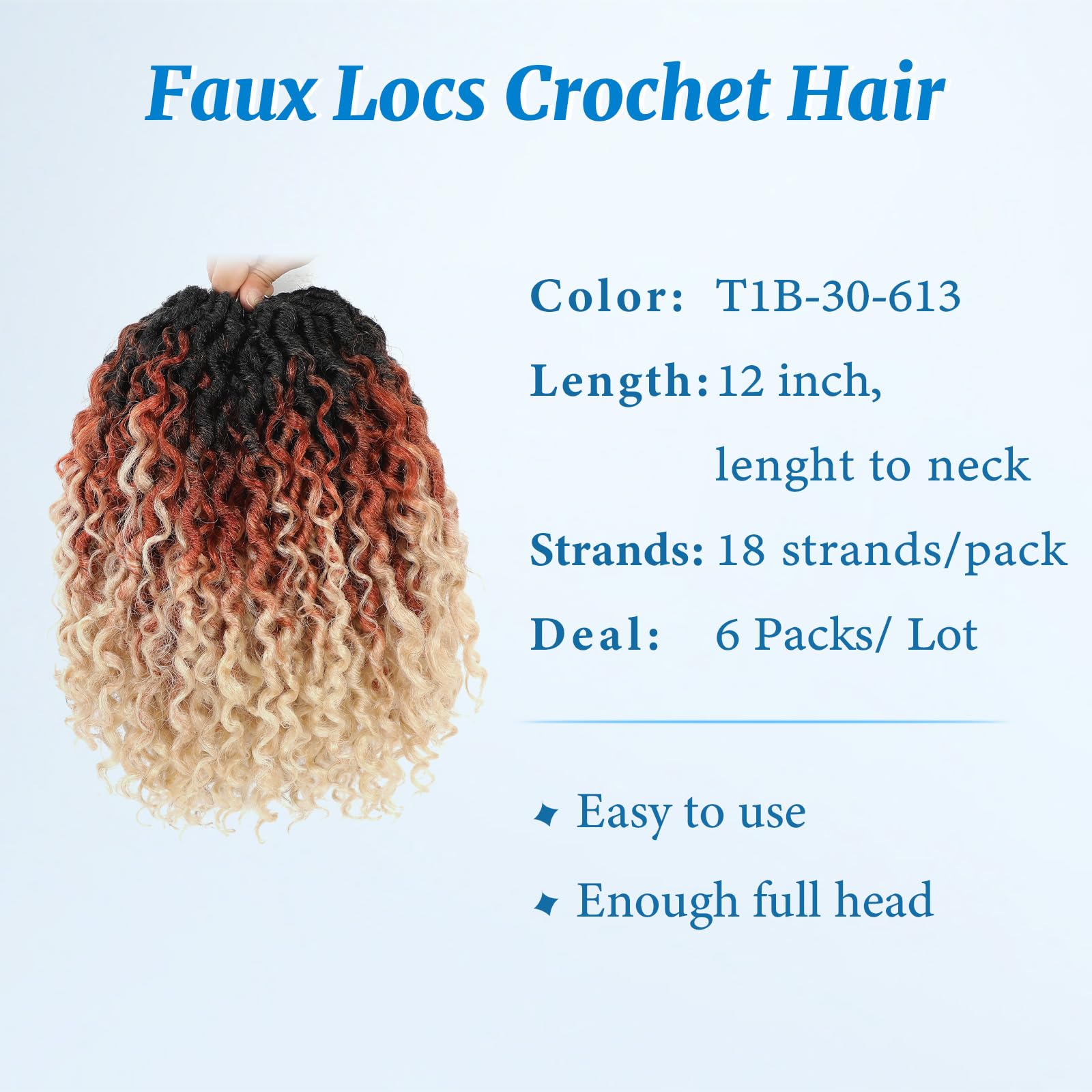 Forevery Goddess Locs Crochet Hair 12 Inch Goddess Faux Locs Crochet Hair For Black Women 6 Packs Boho Crochet Locs With Curly E