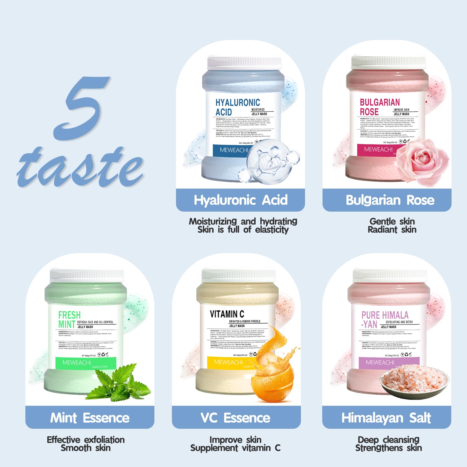 MEWEACHI Jelly Mask 22.93 oz - Professional Spa Facial Mask, Moisturizing & Hydrating for Wrinkles & Acne, Natural Gel with Hyaluronic Acid