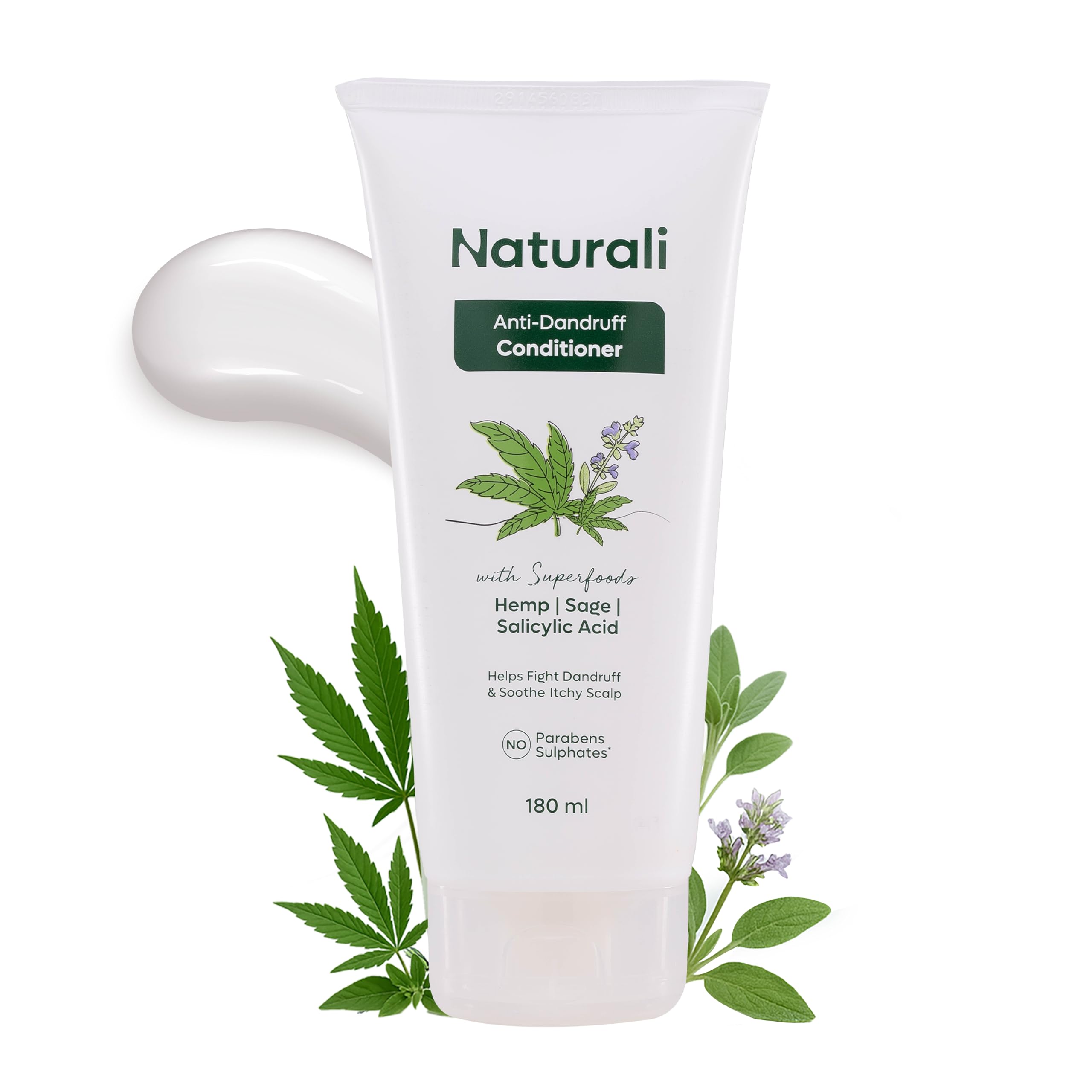 Naturali AntiDandruff Conditioner With Sage & Salicylic Acid|No Sulphate, No Paraben|Calms Itchy Scalp|Exfoliates Flaky Scalp |