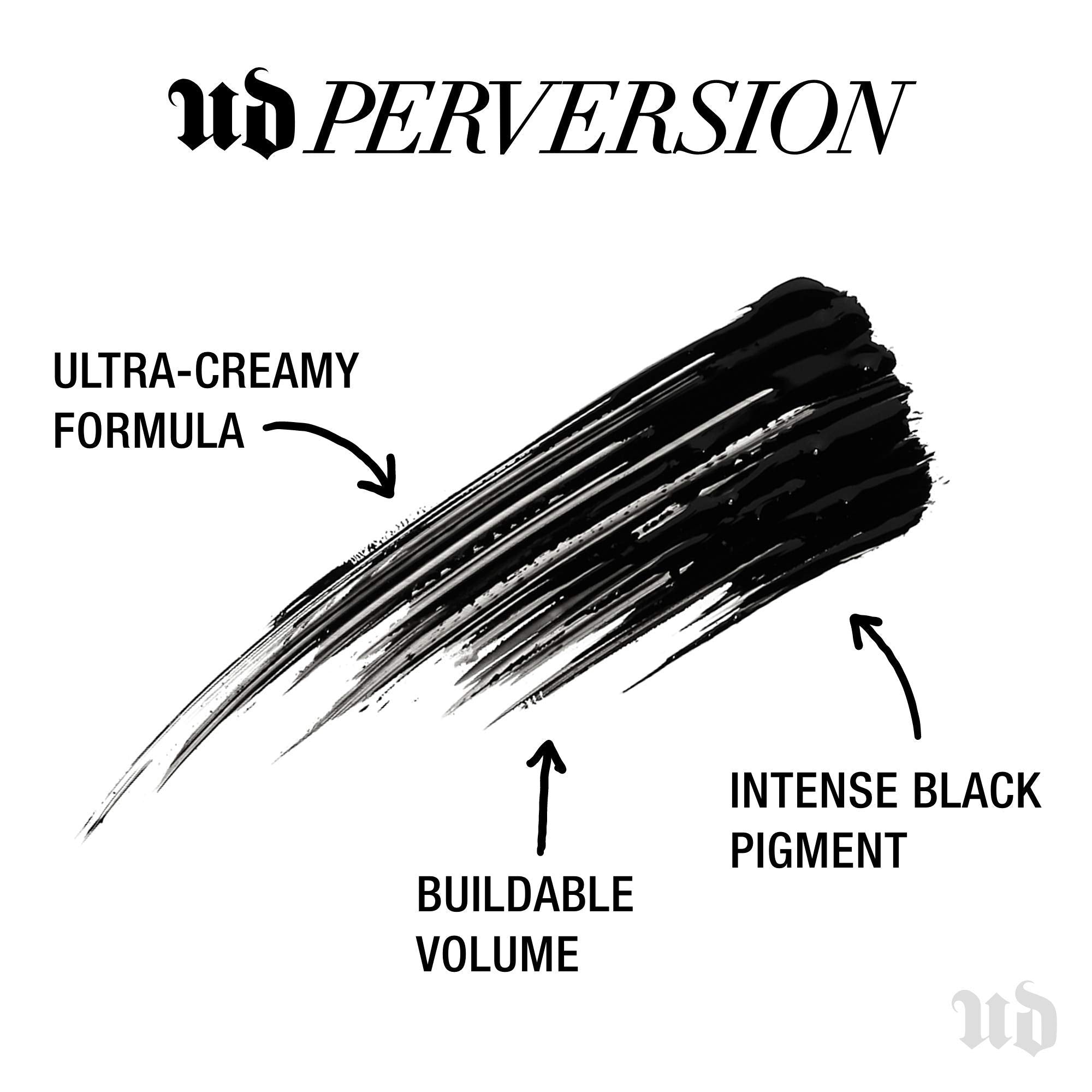 Urban Decay Perversion Volumizing Waterproof Mascara, Black Lengthening Mascara, Buildable Lash Volume & Length, Nourishing Prot