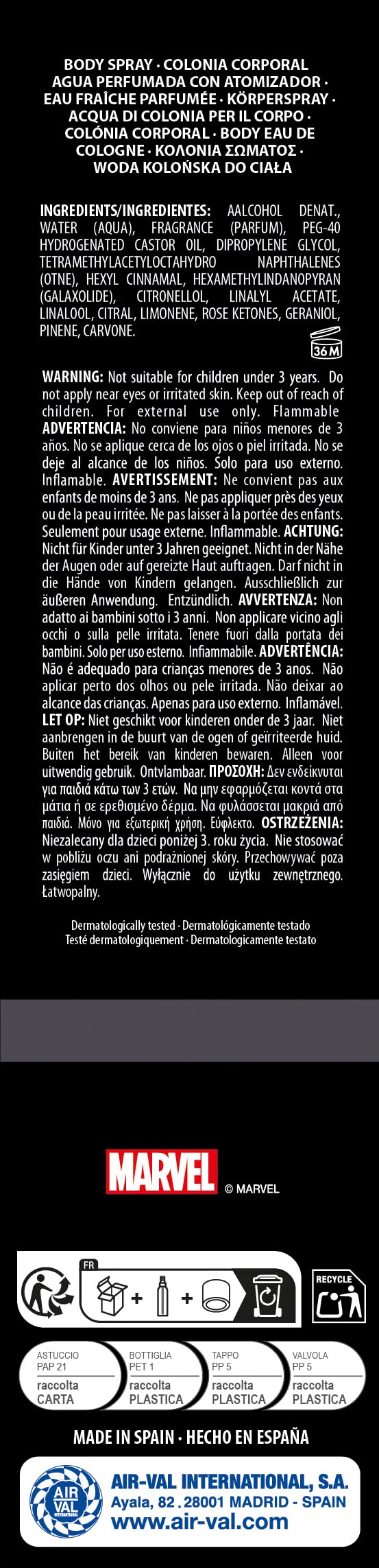 Marvel Spider-Man, Cool Cologne For Kids, Red/White/Blue/Black, 6.8 Fl Oz