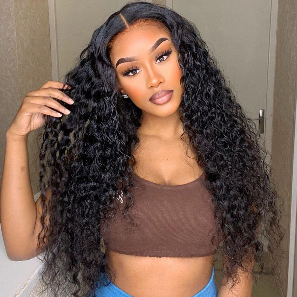 BEEOS HD Lace Frontal Curly Wig 250% Density 13x4 Full Frontal HD Lace Human Hair Wigs Pre Plucked Vivid Clean Hairline Upgraded
