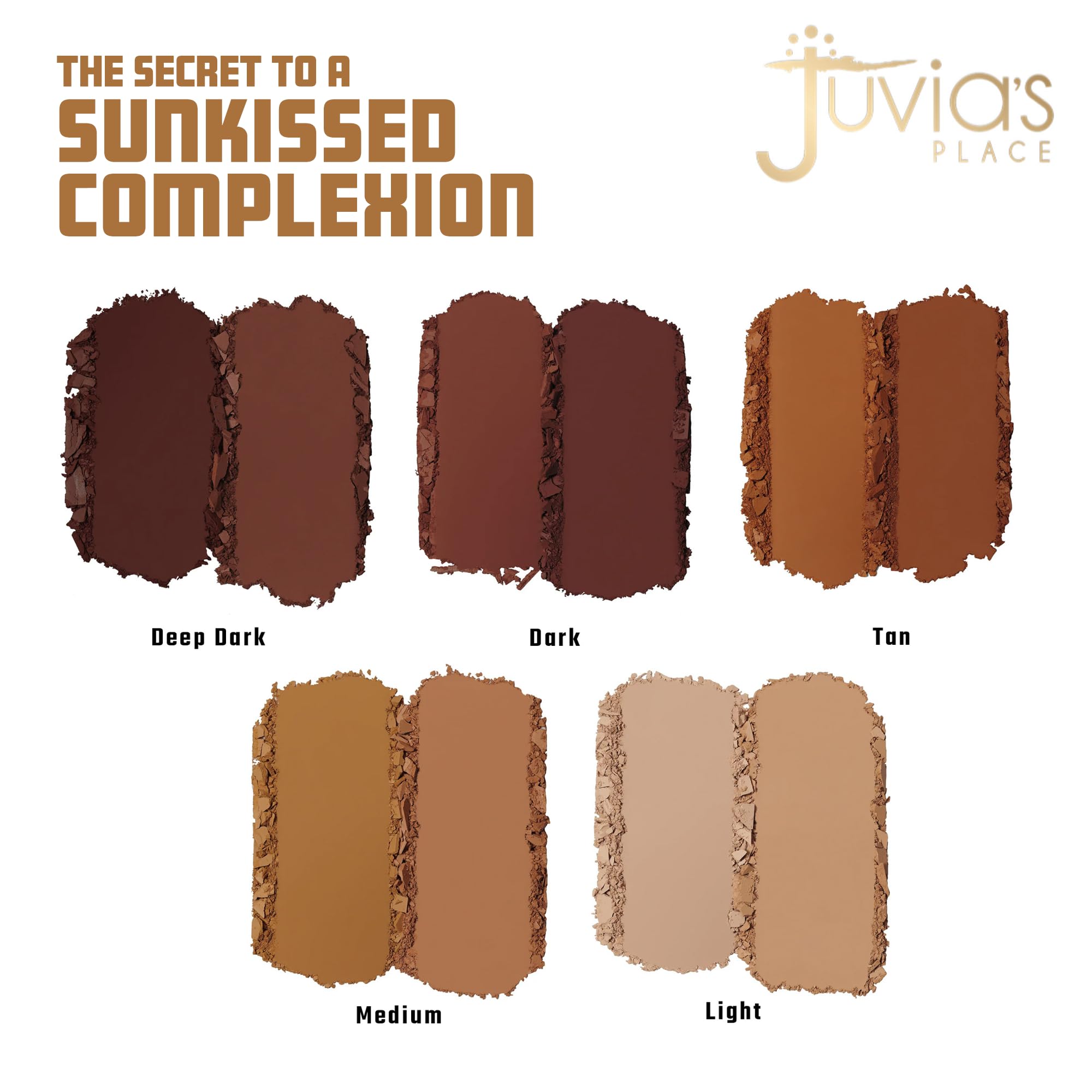 Juvia'S Place Bronzed Duo Bronzer Medium - Soft Matte Bronzer, Contour Powder, Bronzer Pressed Powder, Long-Wearing & Buildable