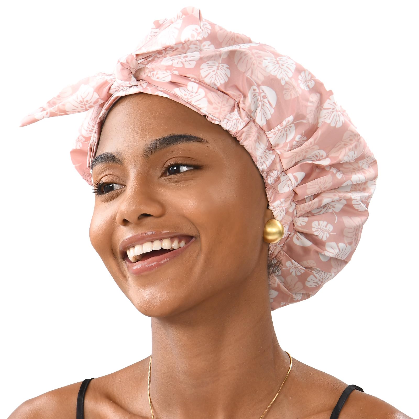 Yanibest Non-Slip Shower Cap For Women, Adjustable Luxury Waterproof Shower Cap, Reusable Cute Shower Cap Hair Cap To Keep Hair