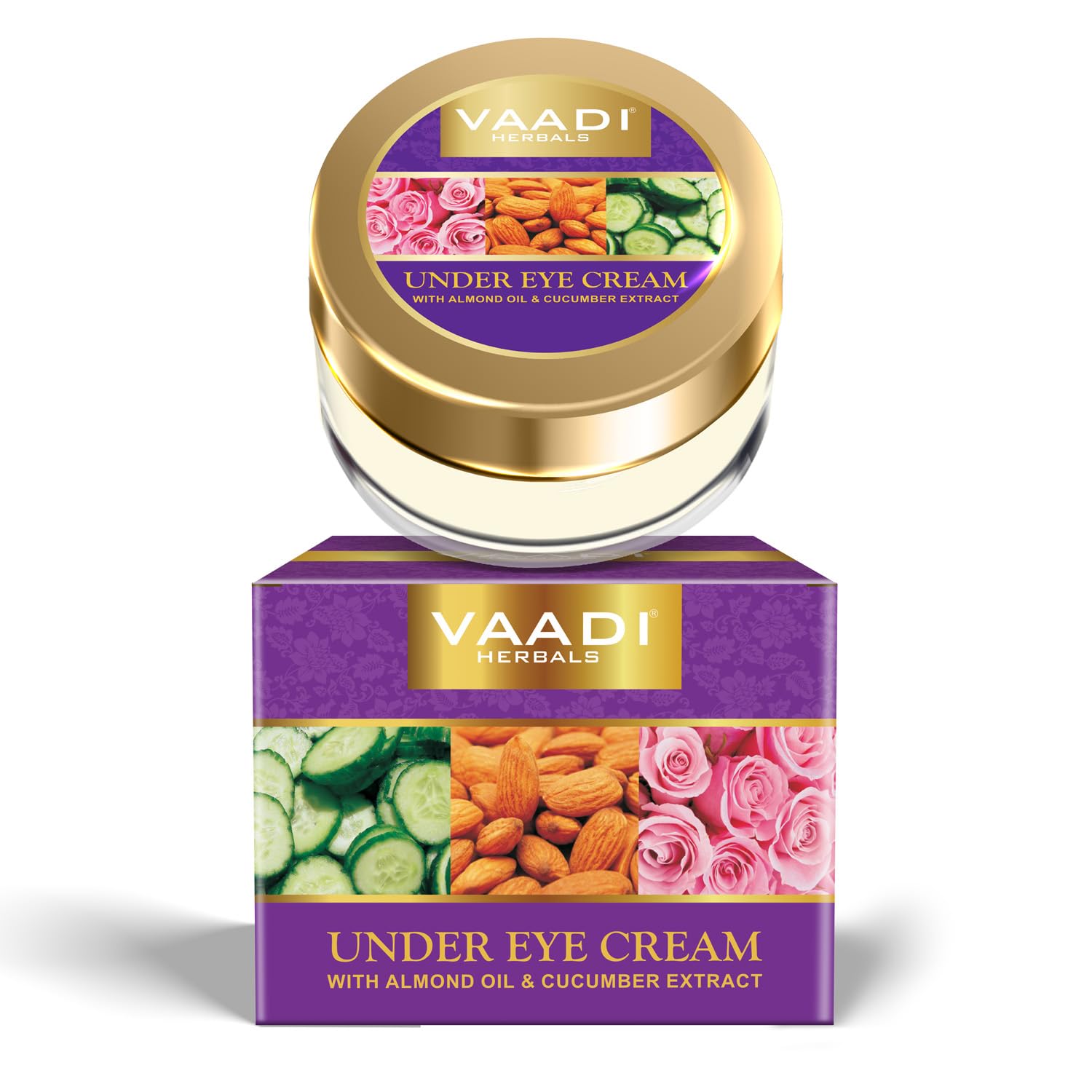 Vaadi Herbals Under Eye Cream, Almond Oil And Cucumber Extract, 30G