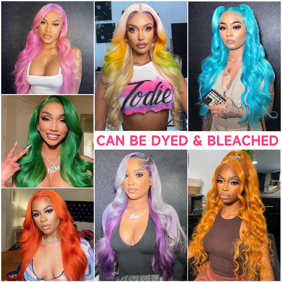Lotulo 613 Lace Front Wig Human Hair 13X6 Transparent Lace, 613 Body Wave Lace Front Wig Human Hair, 180% Density Lace Front Wig